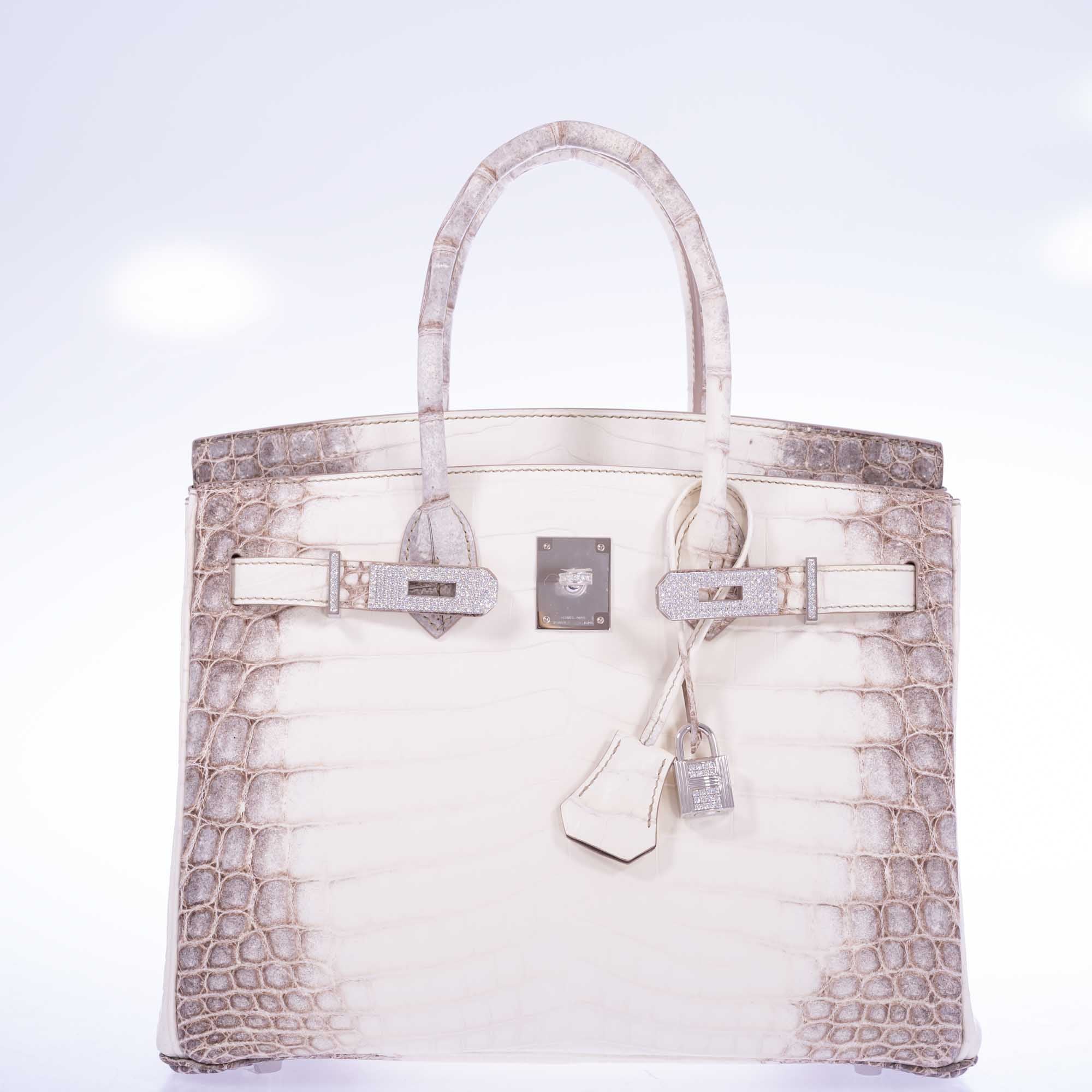 Hermès Birkin 30 Matte Himalayan Niloticus Crocodile Diamonds & White Gold Hardware
