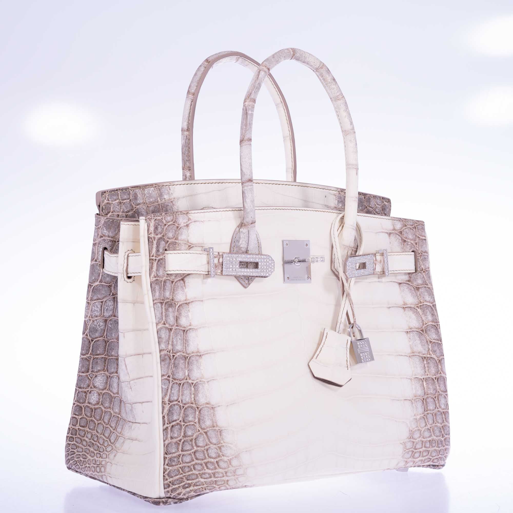 Hermès Birkin 30 Matte Himalayan Niloticus Crocodile Diamonds & White Gold Hardware