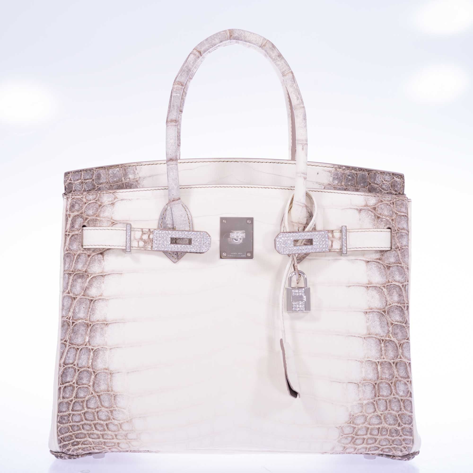Hermès Birkin 30 Matte Himalayan Niloticus Crocodile Diamonds & White Gold Hardware