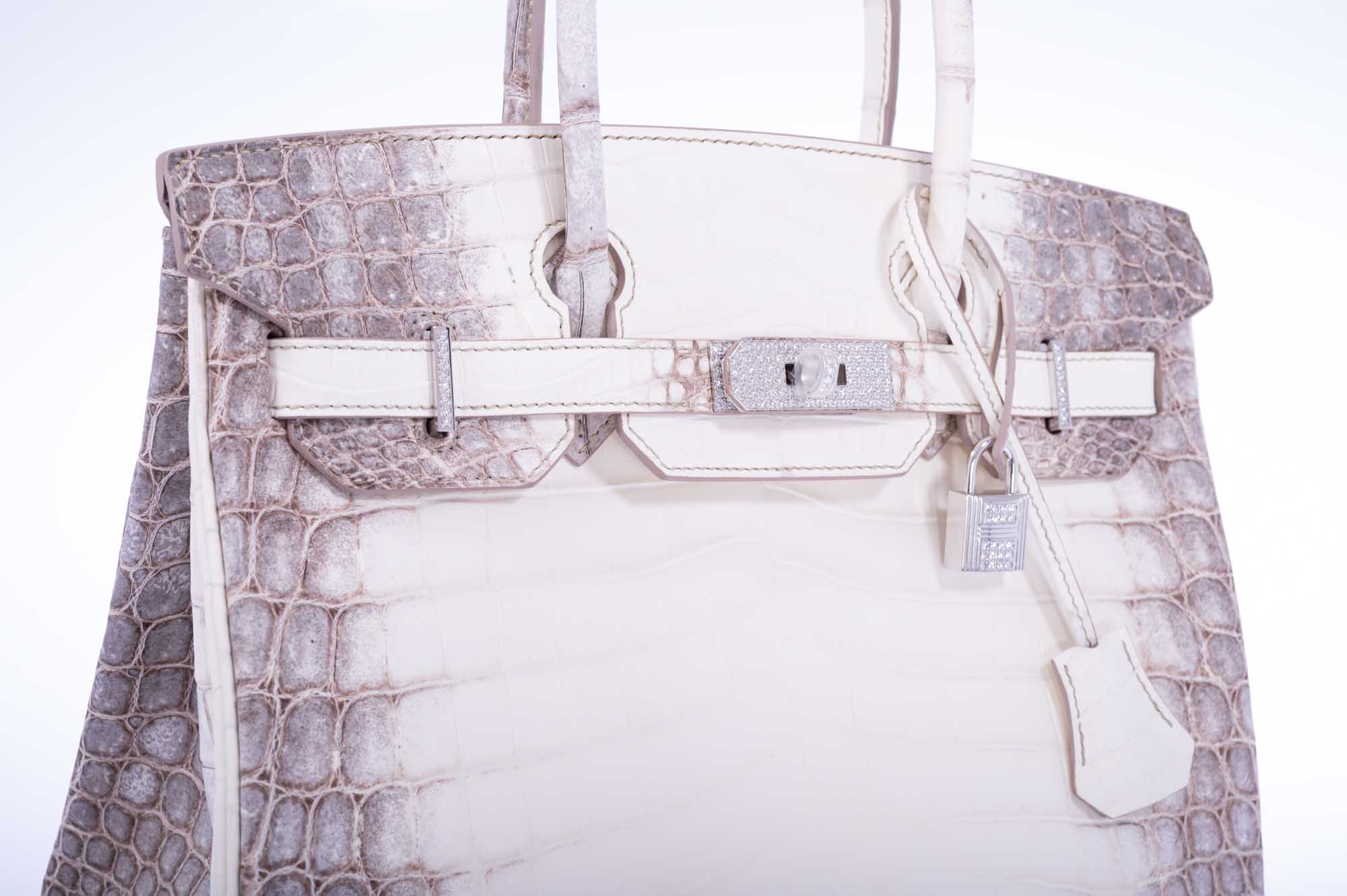 Hermès Birkin 30 Matte Himalayan Niloticus Crocodile Diamonds & White Gold Hardware