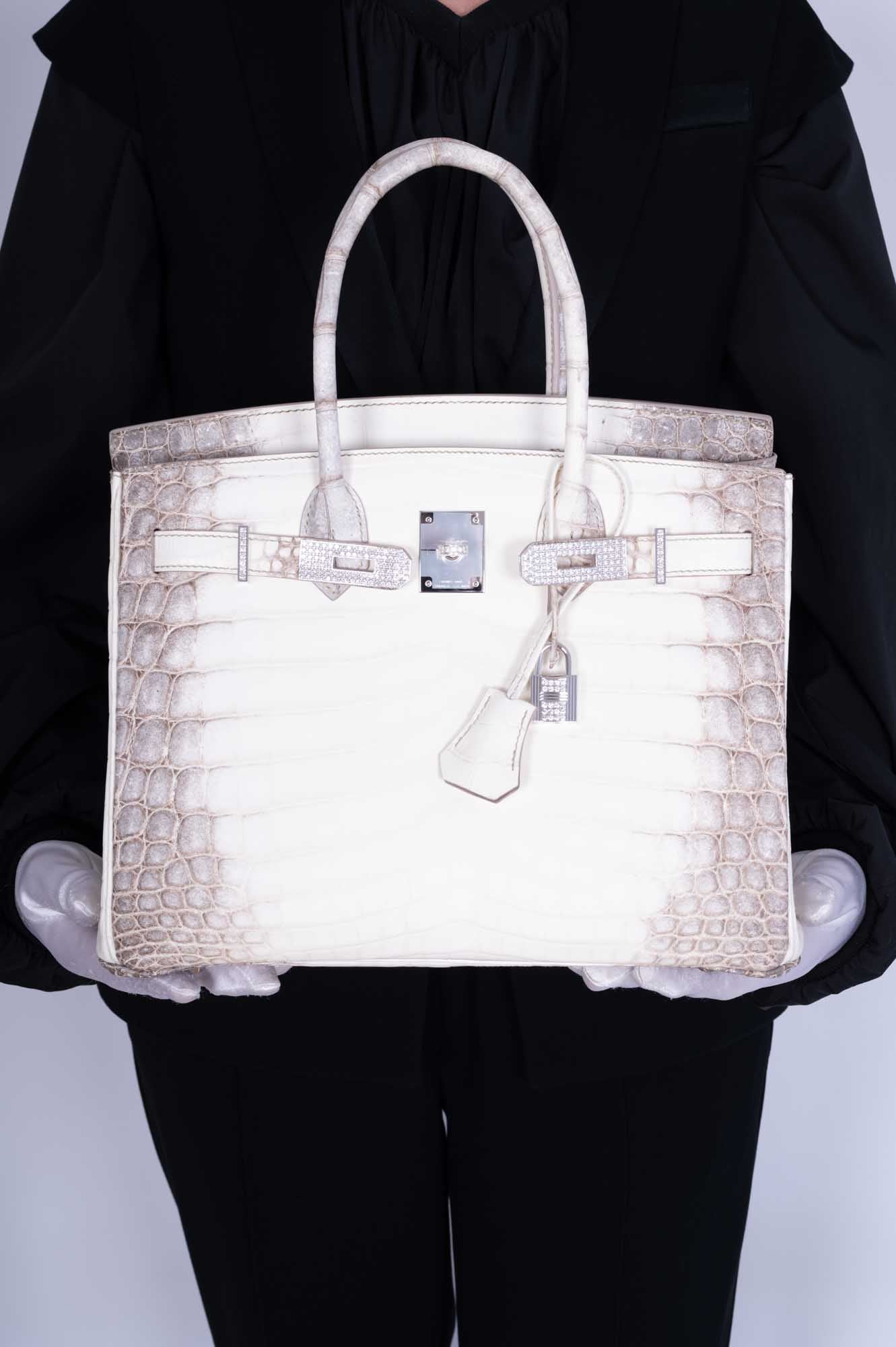 Hermès Birkin 30 Matte Himalayan Niloticus Crocodile Diamonds & White Gold Hardware