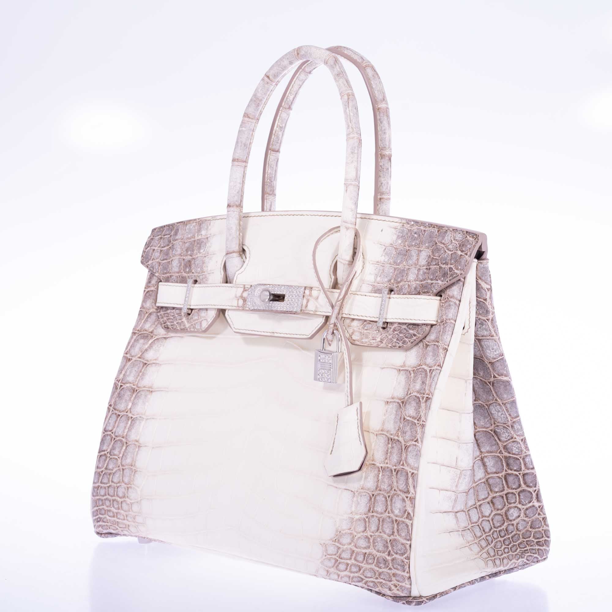 Hermès Birkin 30 Matte Himalayan Niloticus Crocodile Diamonds & White Gold Hardware