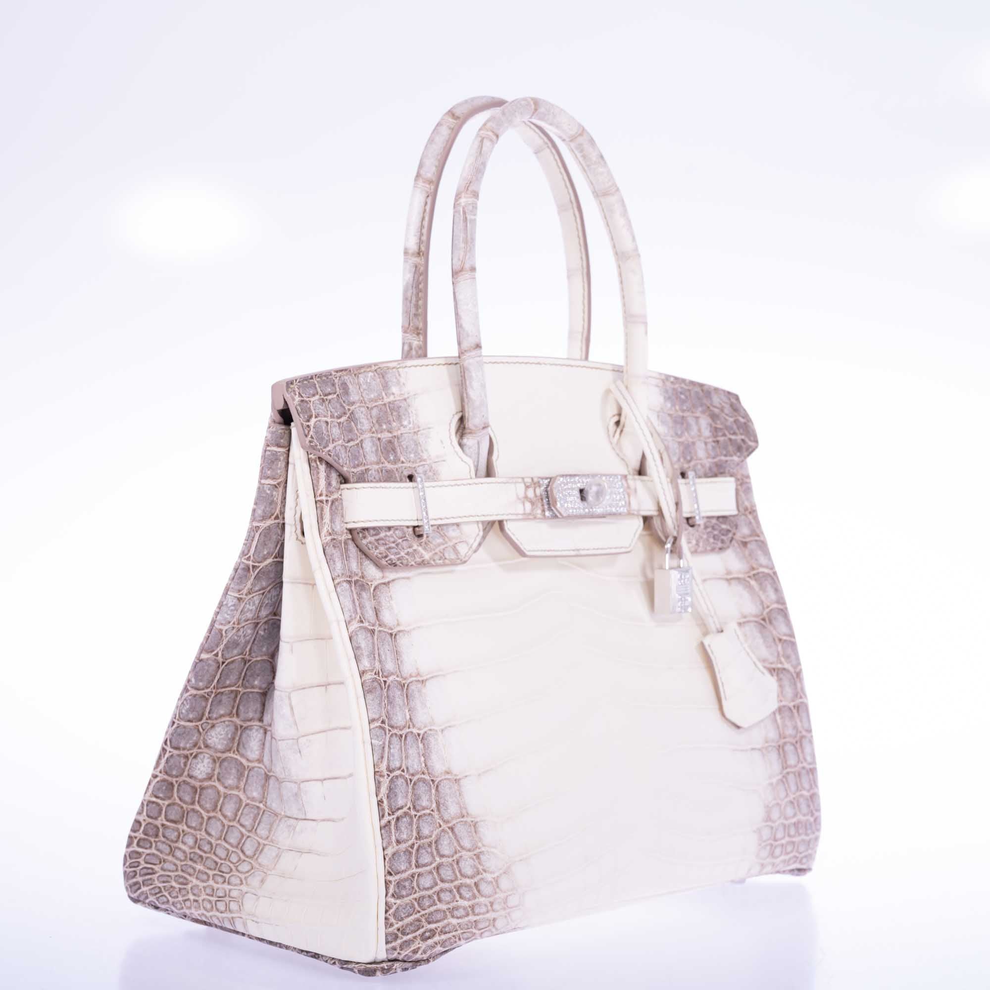 Hermès Birkin 30 Matte Himalayan Niloticus Crocodile Diamonds & White Gold Hardware