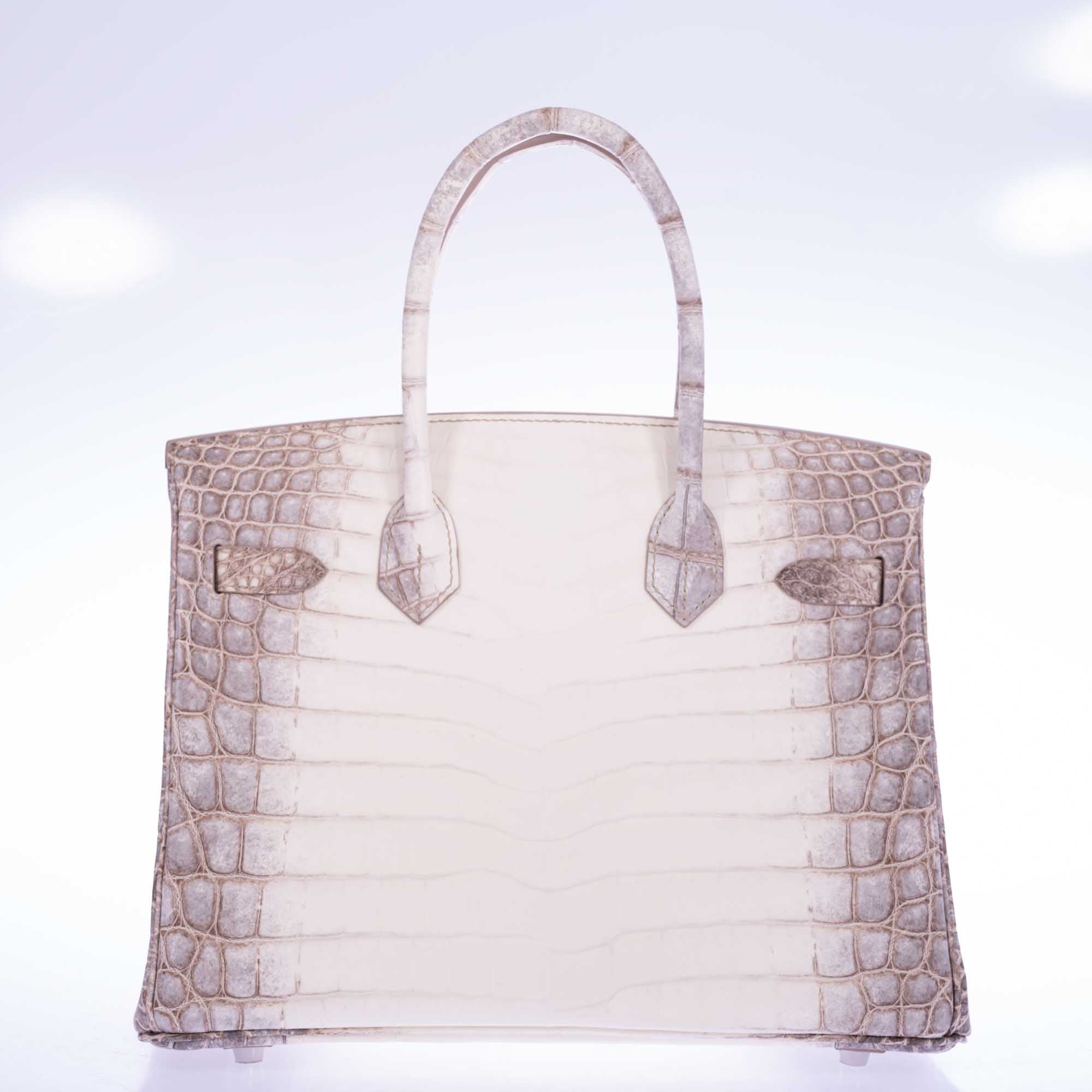 Hermès Birkin 30 Matte Himalayan Niloticus Crocodile Diamonds & White Gold Hardware
