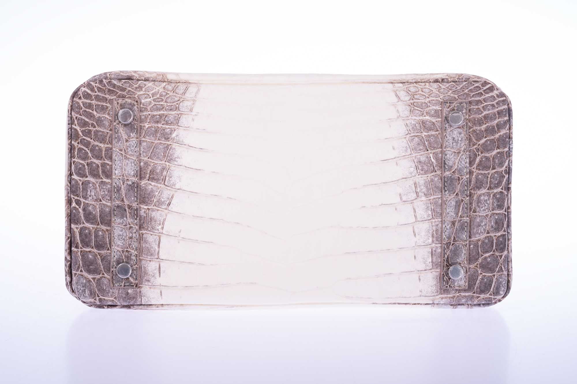Hermès Birkin 30 Matte Himalayan Niloticus Crocodile Diamonds & White Gold Hardware