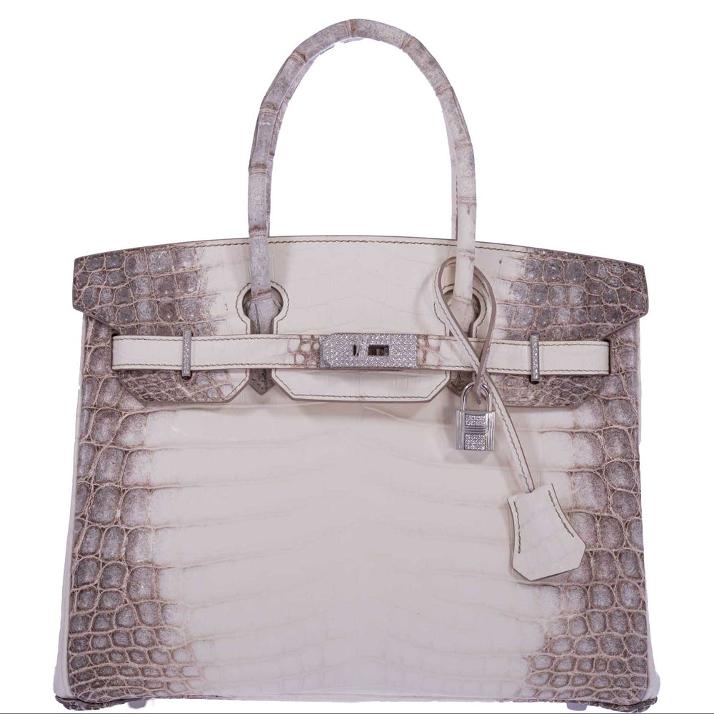 Hermès Birkin 30 Matte Himalayan Niloticus Crocodile Diamonds & White Gold Hardware