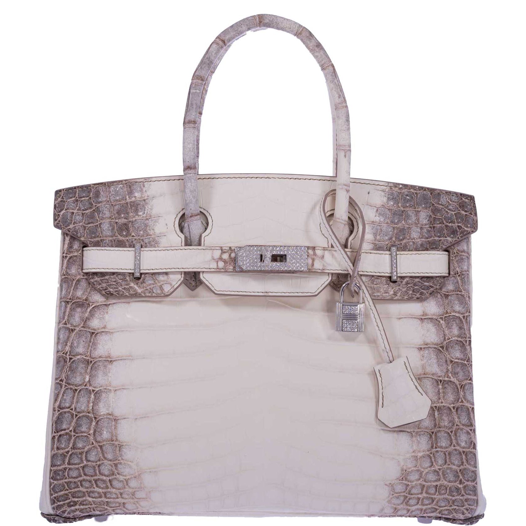 Hermès Birkin 30 Matte Himalayan Niloticus Crocodile Diamonds & White Gold Hardware