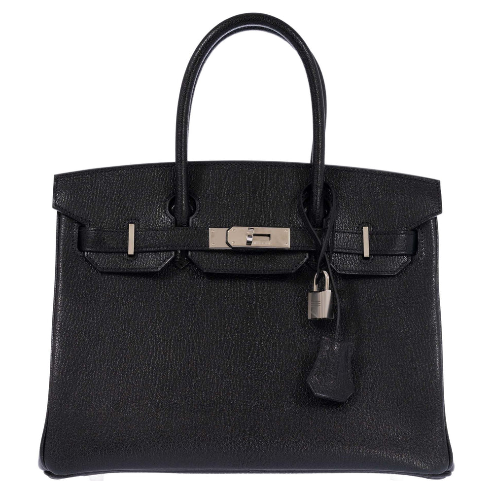 Hermès Birkin 30 Noir Chèvre Mysore Palladium Hardware