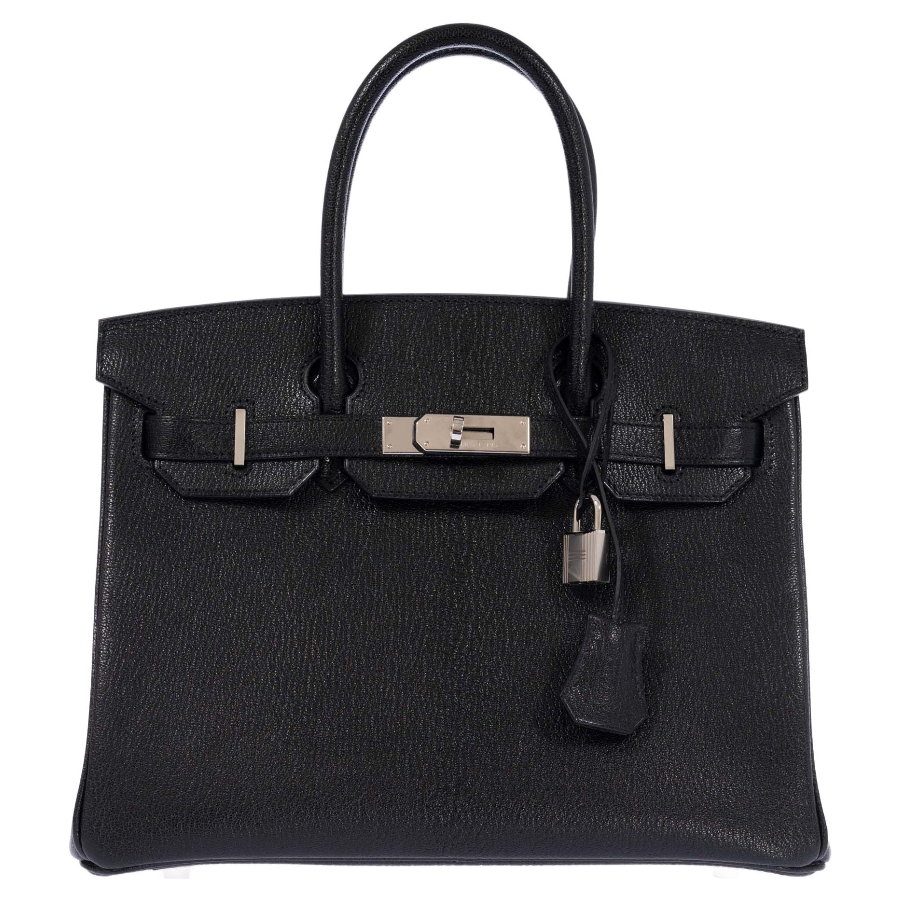 Hermès Birkin 30 Noir Chèvre Mysore Palladium Hardware