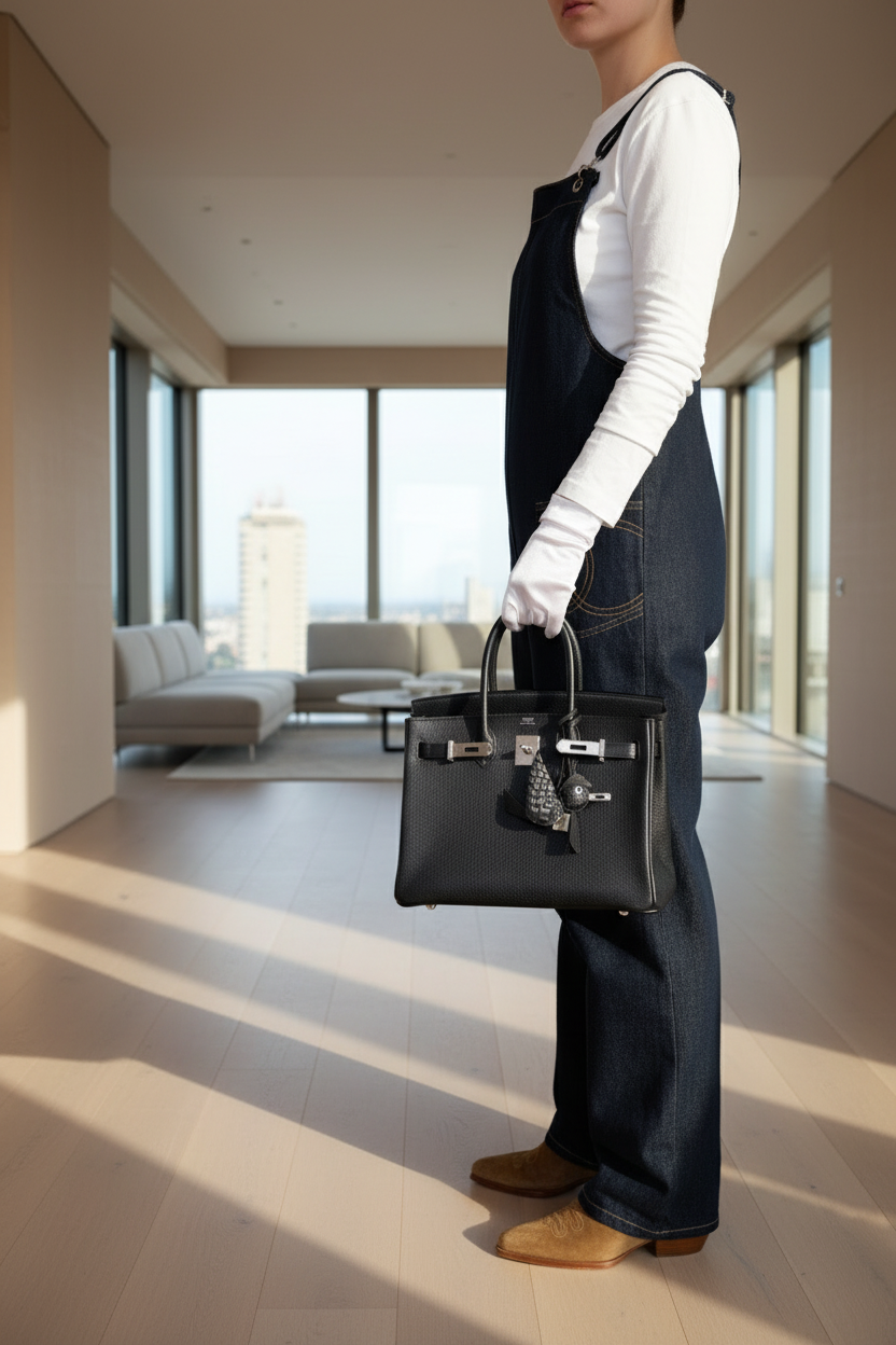 Hermès Birkin 30 Noir Chevre Mysore with Palladium Hardware