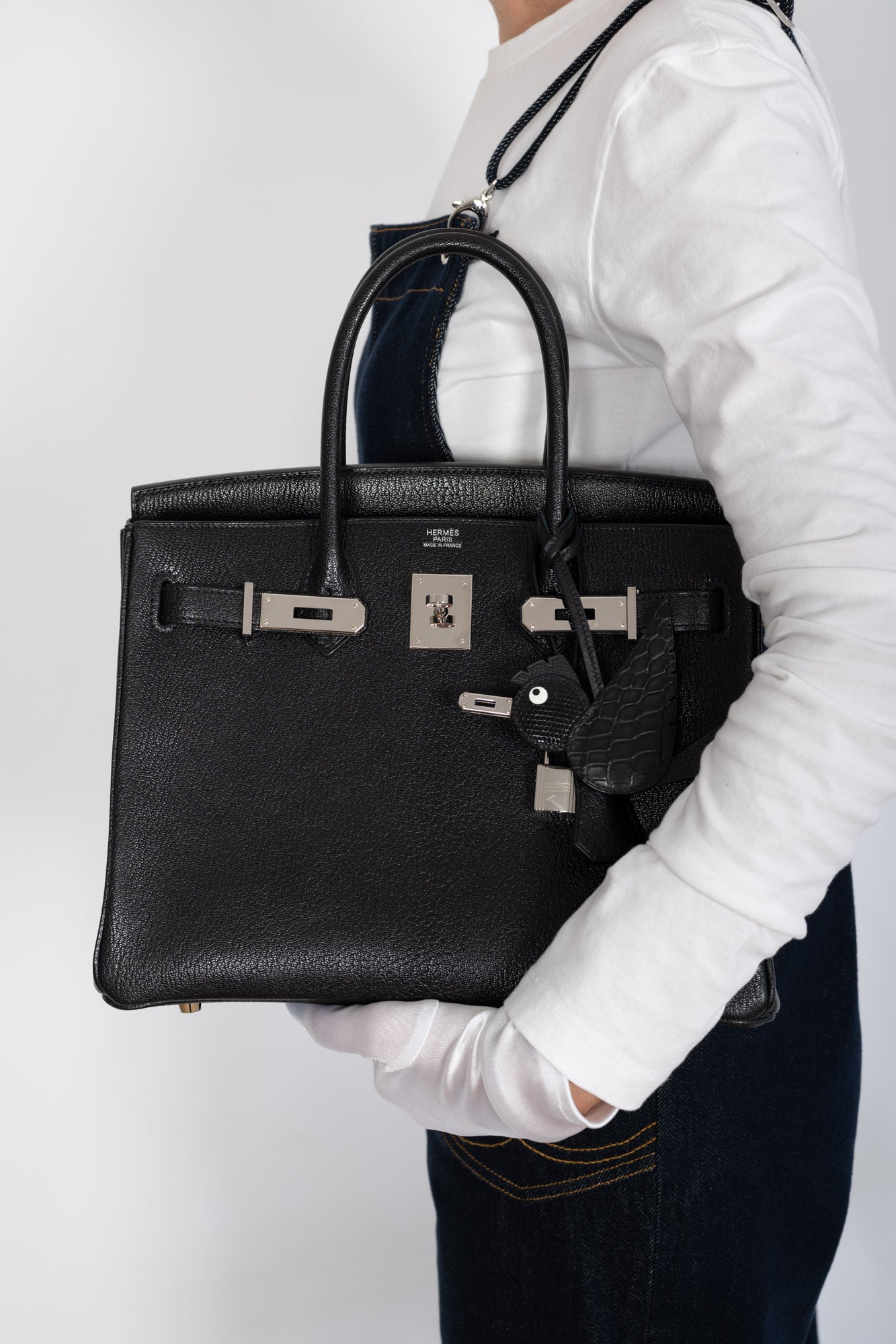 Hermès Birkin 30 Noir Chevre Mysore with Palladium Hardware