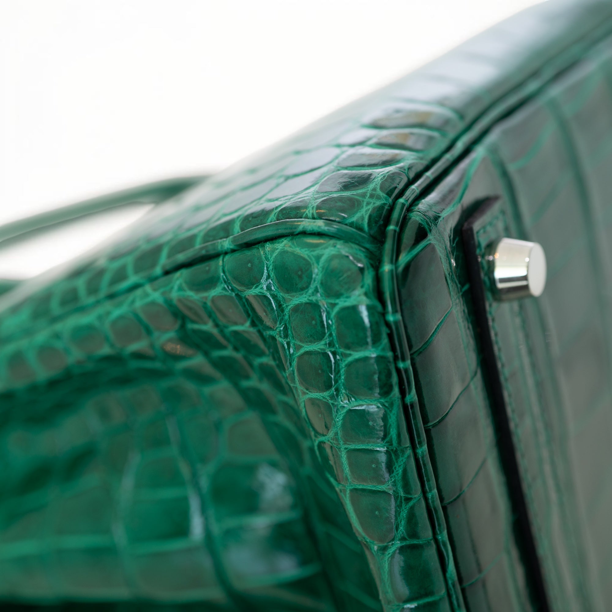 Hermès Birkin 30 Retourne Vert Émeraude Shiny Porosus Crocodile Palladium Hardware