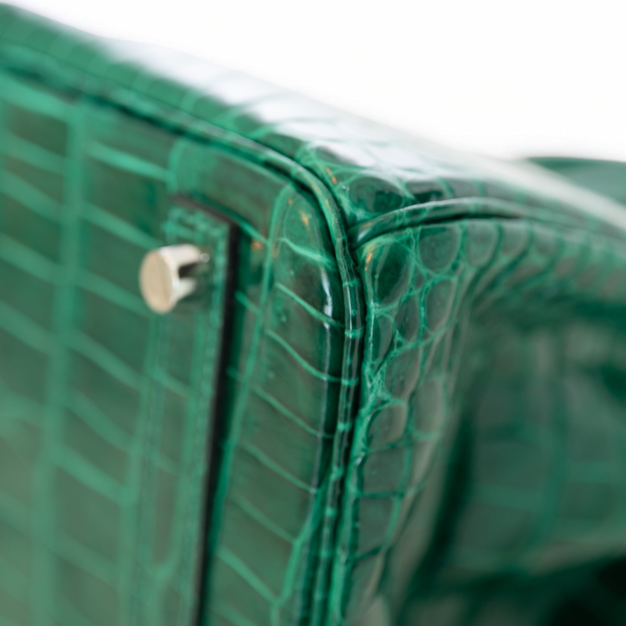 Hermès Birkin 30 Retourne Vert Émeraude Shiny Porosus Crocodile Palladium Hardware