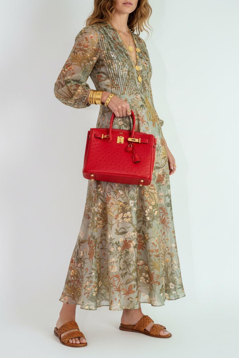 Hermès Birkin 30 Rouge Vif Ostrich Gold Hardware