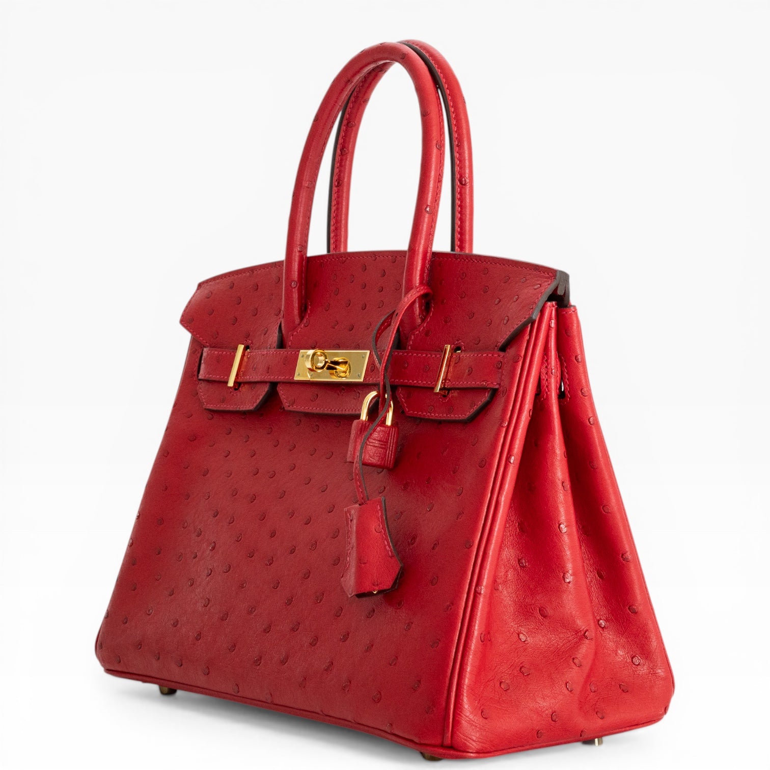 Hermès Birkin 30 Rouge Vif Ostrich Gold Hardware