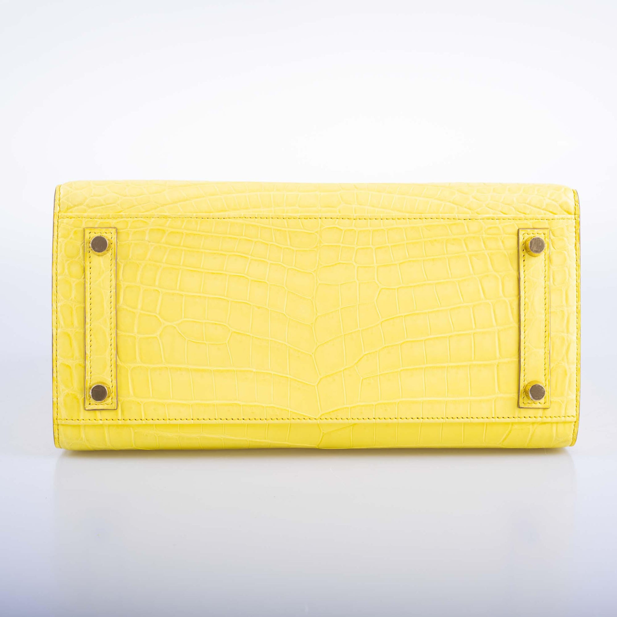 Hermès Birkin 30 Sellier Jaune Citron Matte Niloticus Crocodile Gold Hardware