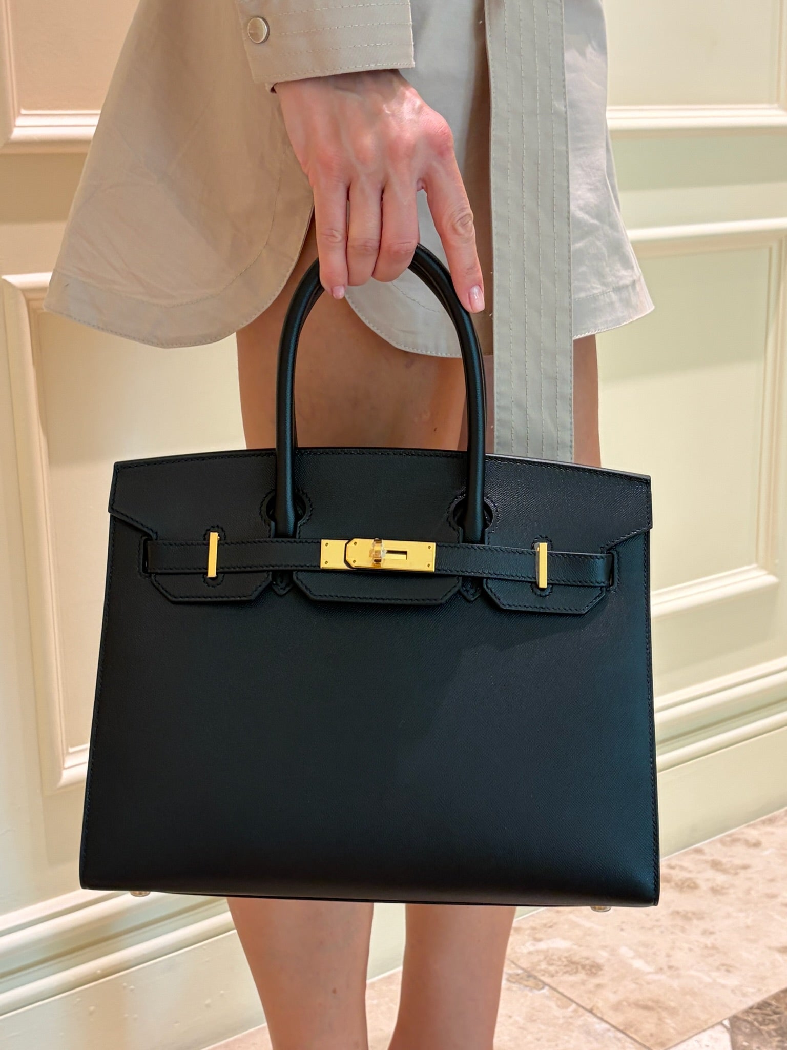 Hermès Birkin 30 Sellier Noir Madame Gold Hardware