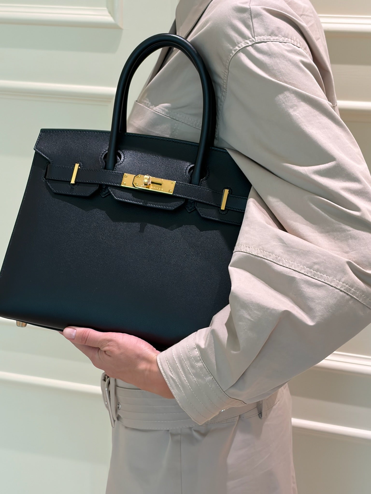 Hermès Birkin 30 Sellier Noir Madame Gold Hardware