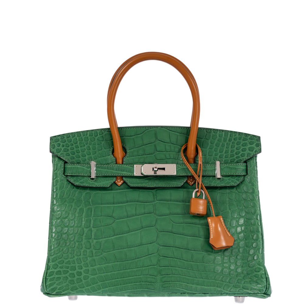 Hermès Birkin 30 Touch Cactus/Naturel-Sable Alligator Mississippi Matte Palladium Hardware