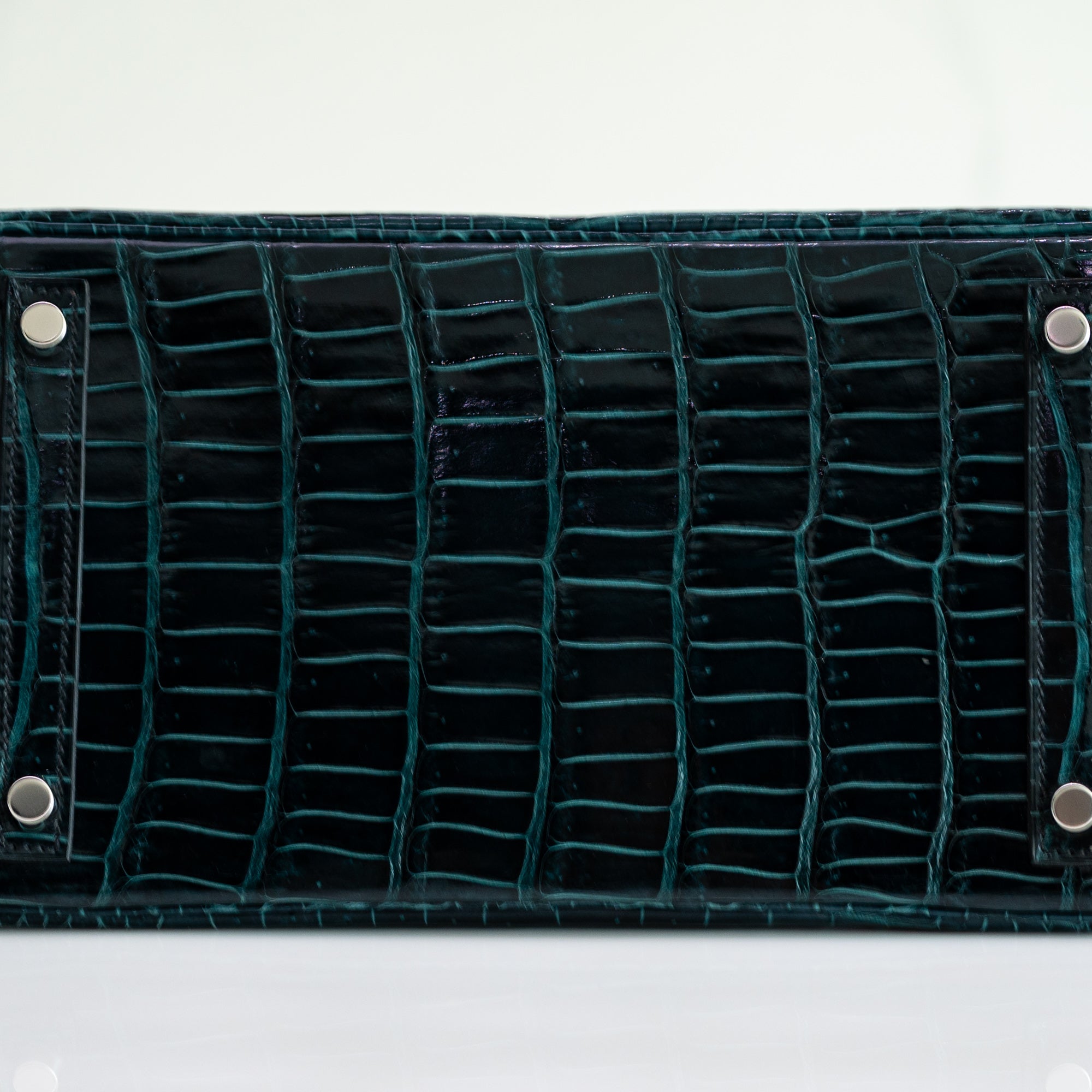 Hermès Birkin 30 Vert Cypres Shiny Porosus Crocodile Palladium Hardware