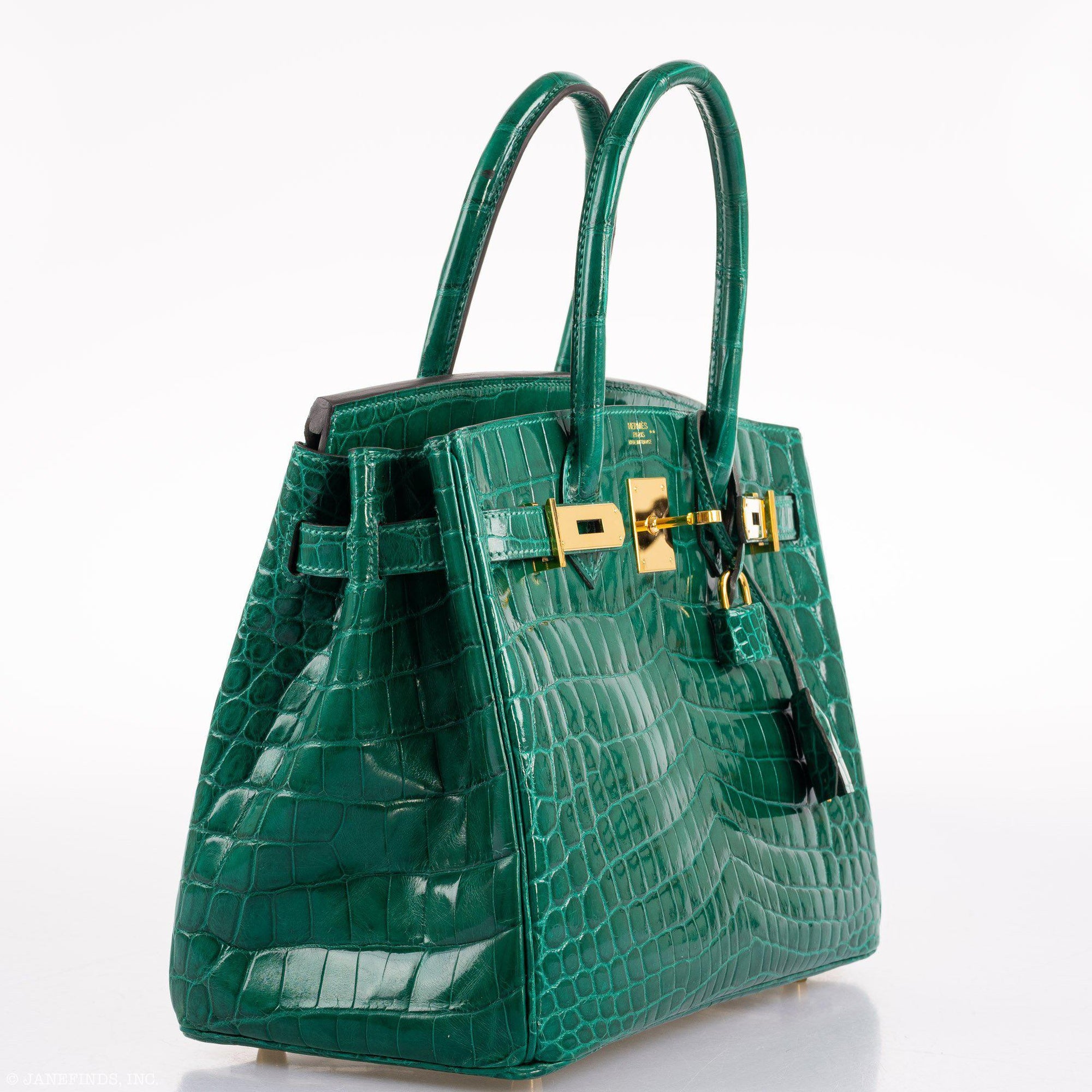 Hermès Birkin 30 Vert Emerald Niloticus Crocodile Gold Hardware