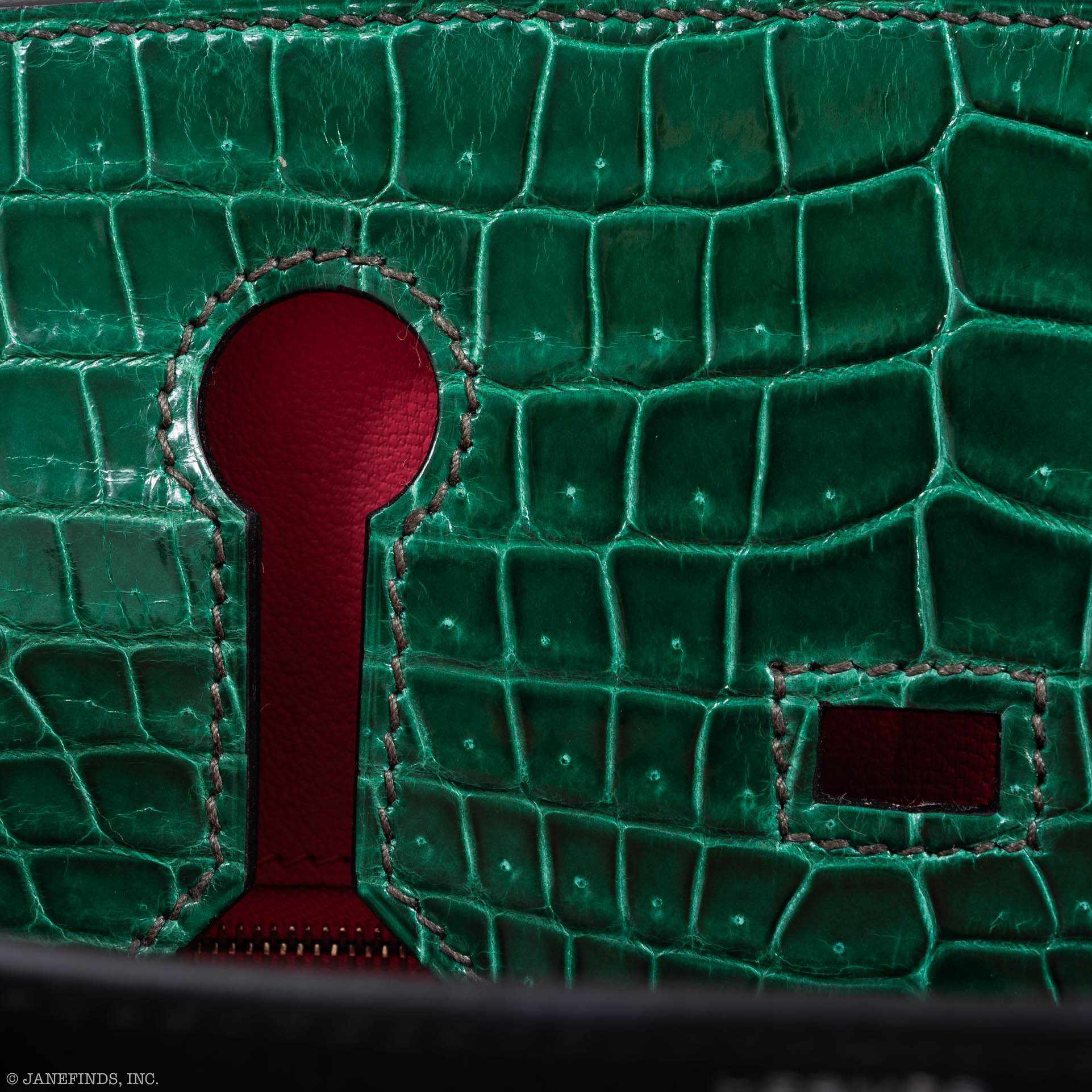 Hermès Birkin 30 Vert Emerald Porosus Crocodile, Vert Titien and Rose Azalée Patchwork Palladium Hardware