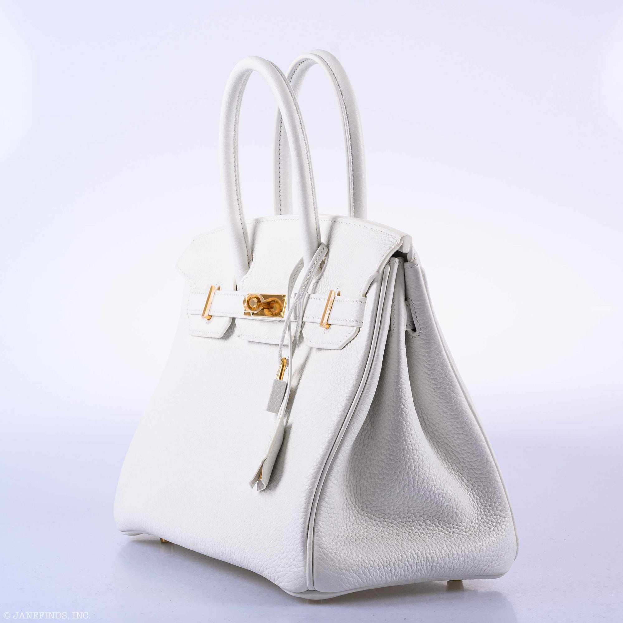 Hermès Birkin 30 White Clemence Gold Hardware