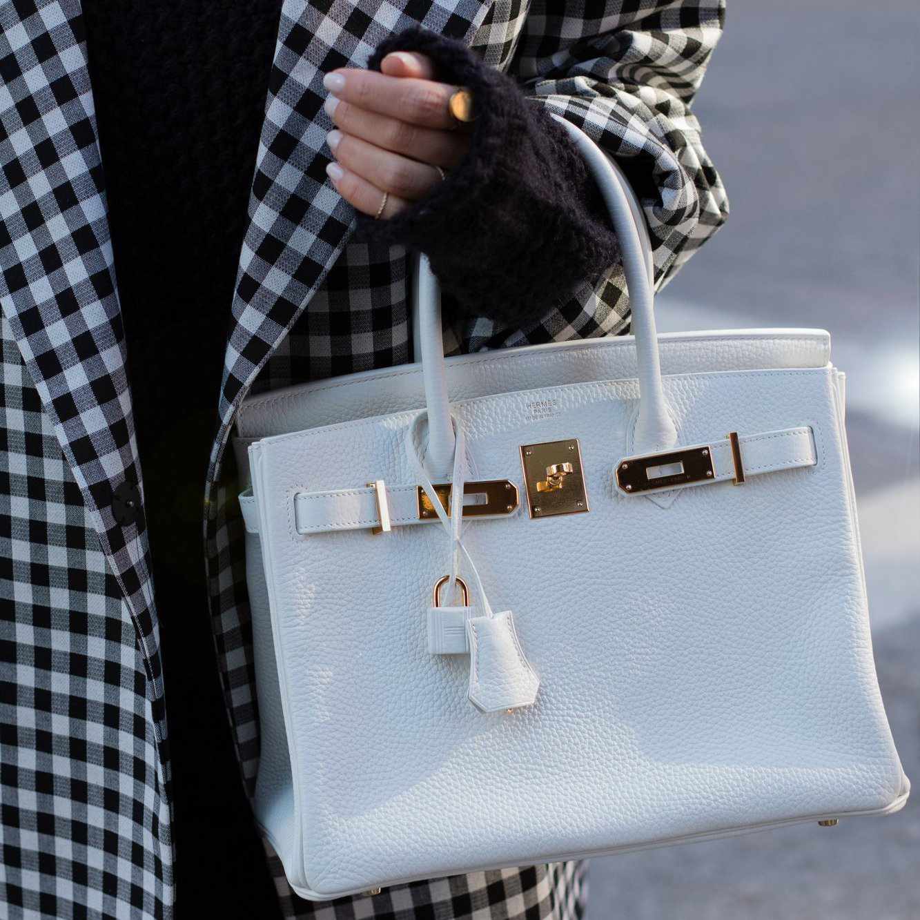 Hermès Birkin 30 White Clemence Gold Hardware