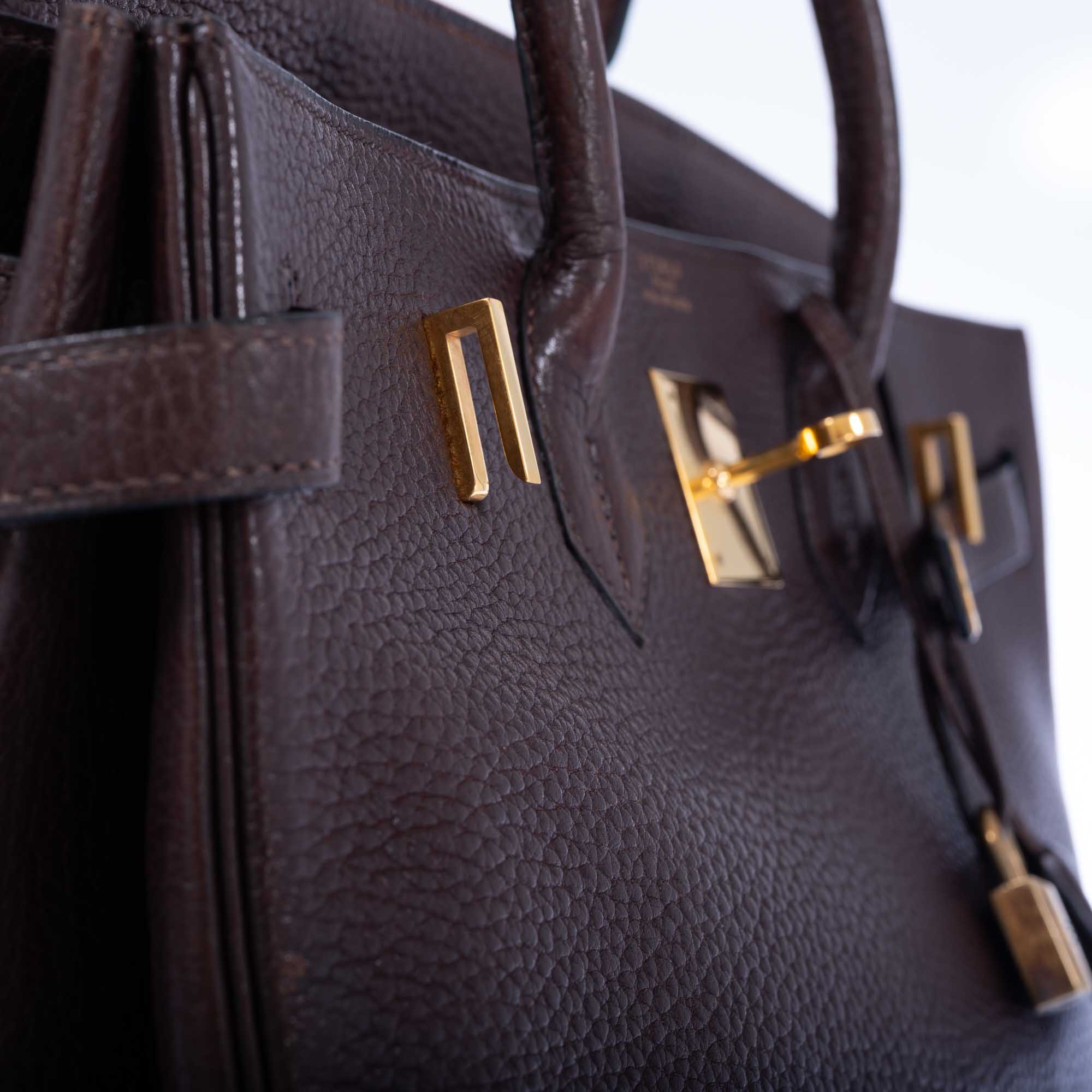 Hermès Birkin 32 HAC Ebene Ardenne Gold Hardware