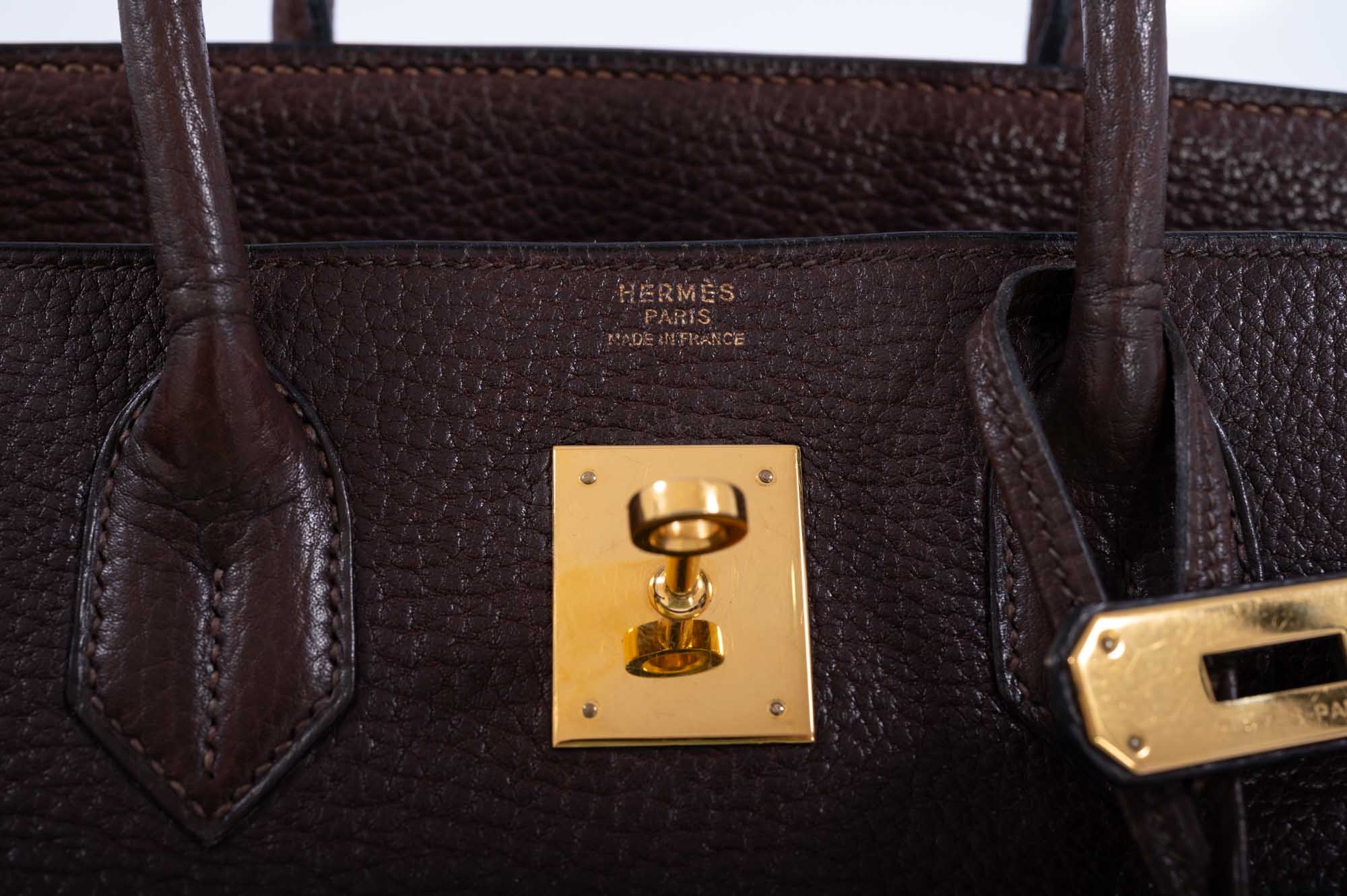 Hermès Birkin 32 HAC Ebene Ardenne Gold Hardware