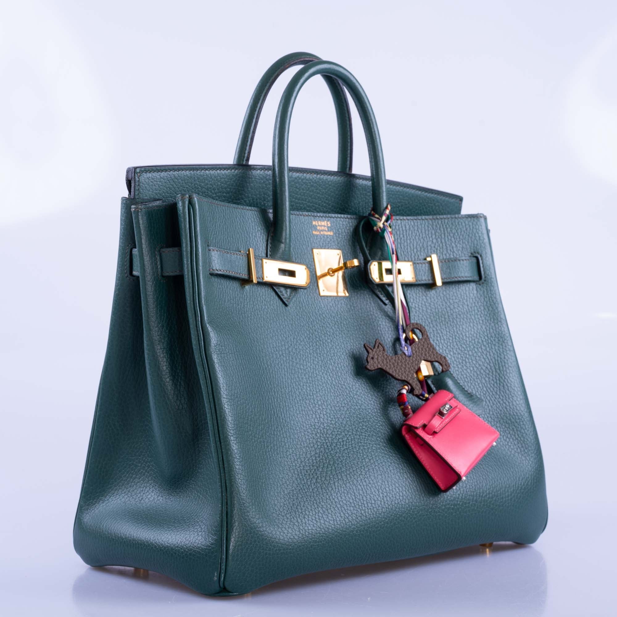 Hermès Birkin 32 HAC Vert Fonce Ardenne Leather Gold Hardware