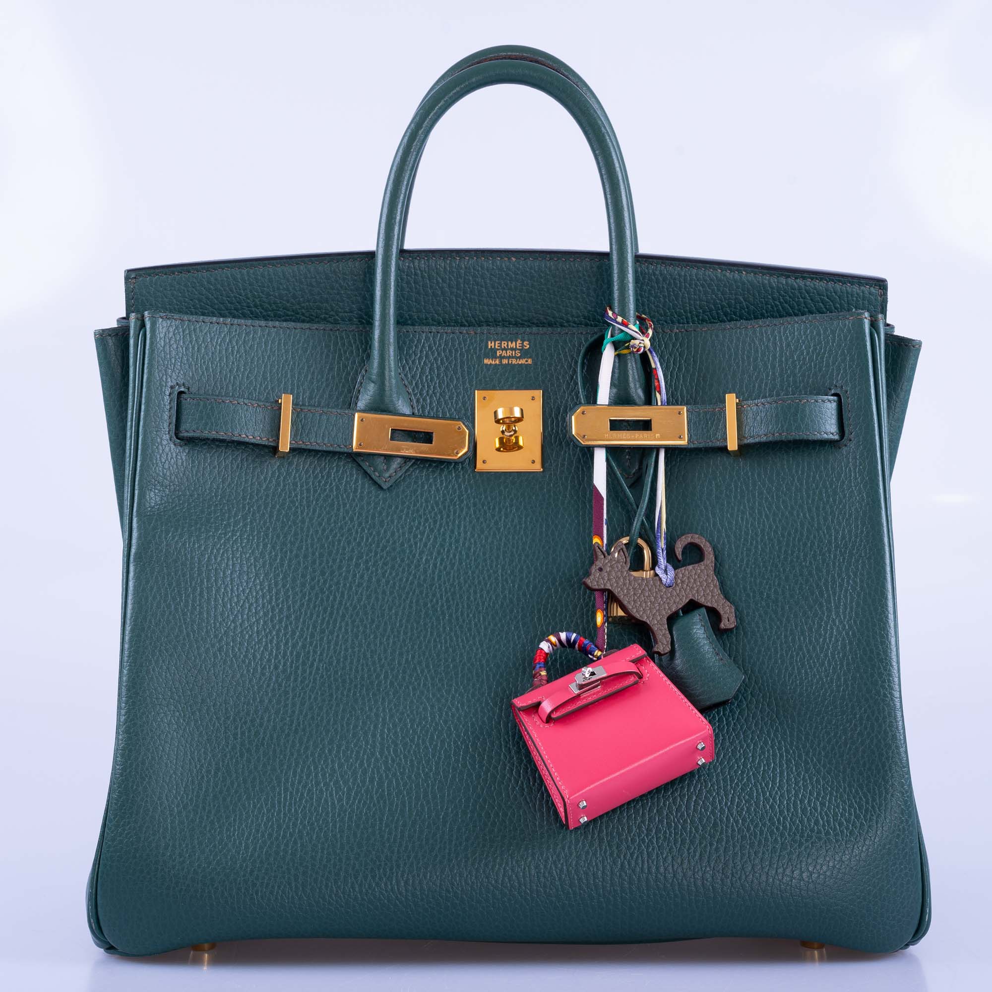 Hermès Birkin 32 HAC Vert Fonce Ardenne Leather Gold Hardware