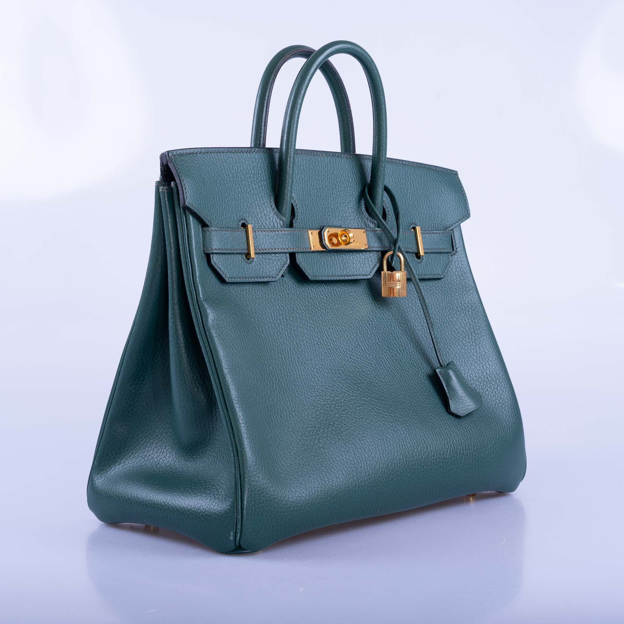 Hermès Birkin 32 HAC Vert Fonce Ardenne Leather Gold Hardware