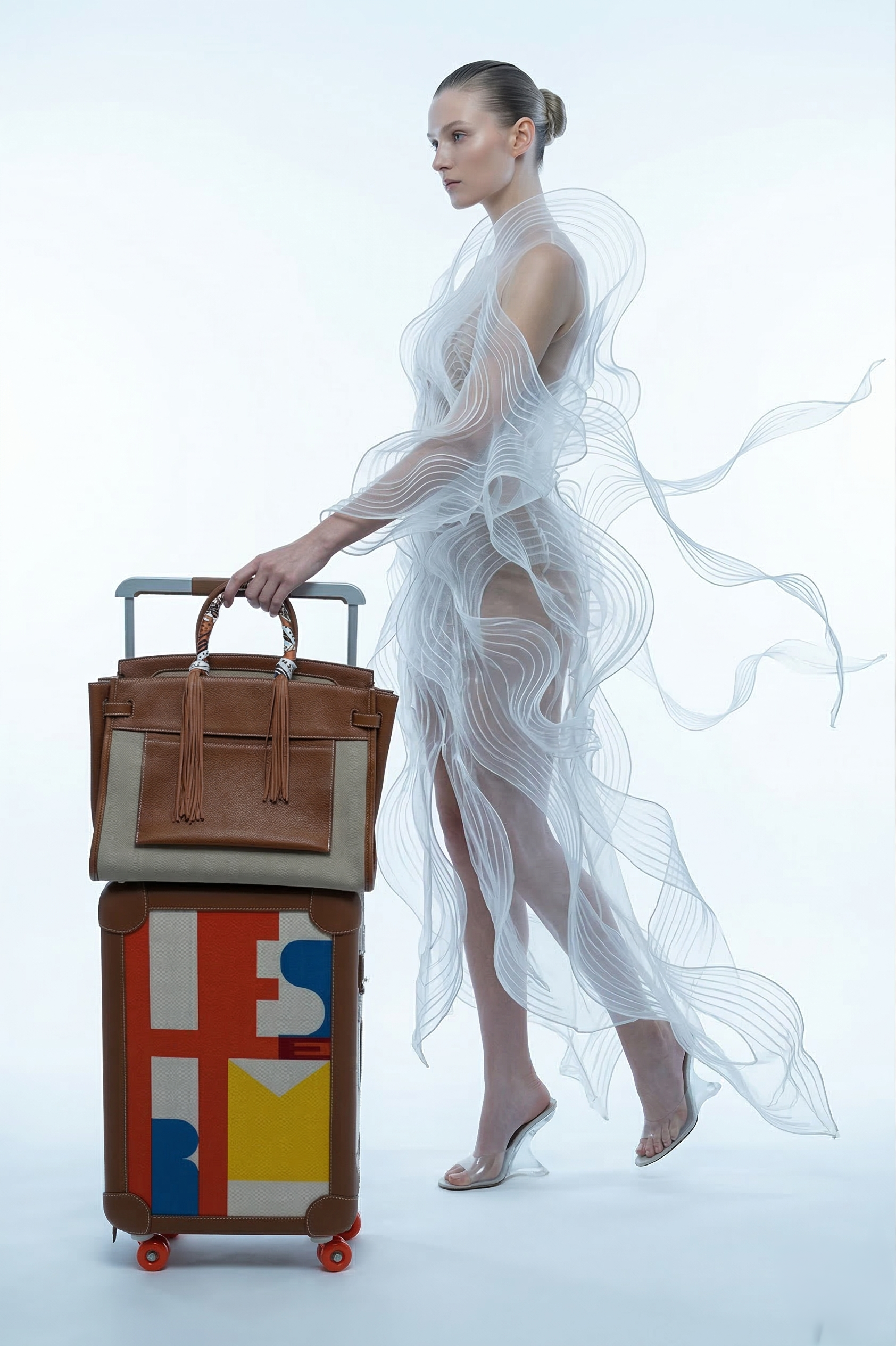Hermès Birkin 35 À L'Envers Ficelle/Ecru Toile H & Fauve Barenia Faubourg Palladium Hardware
