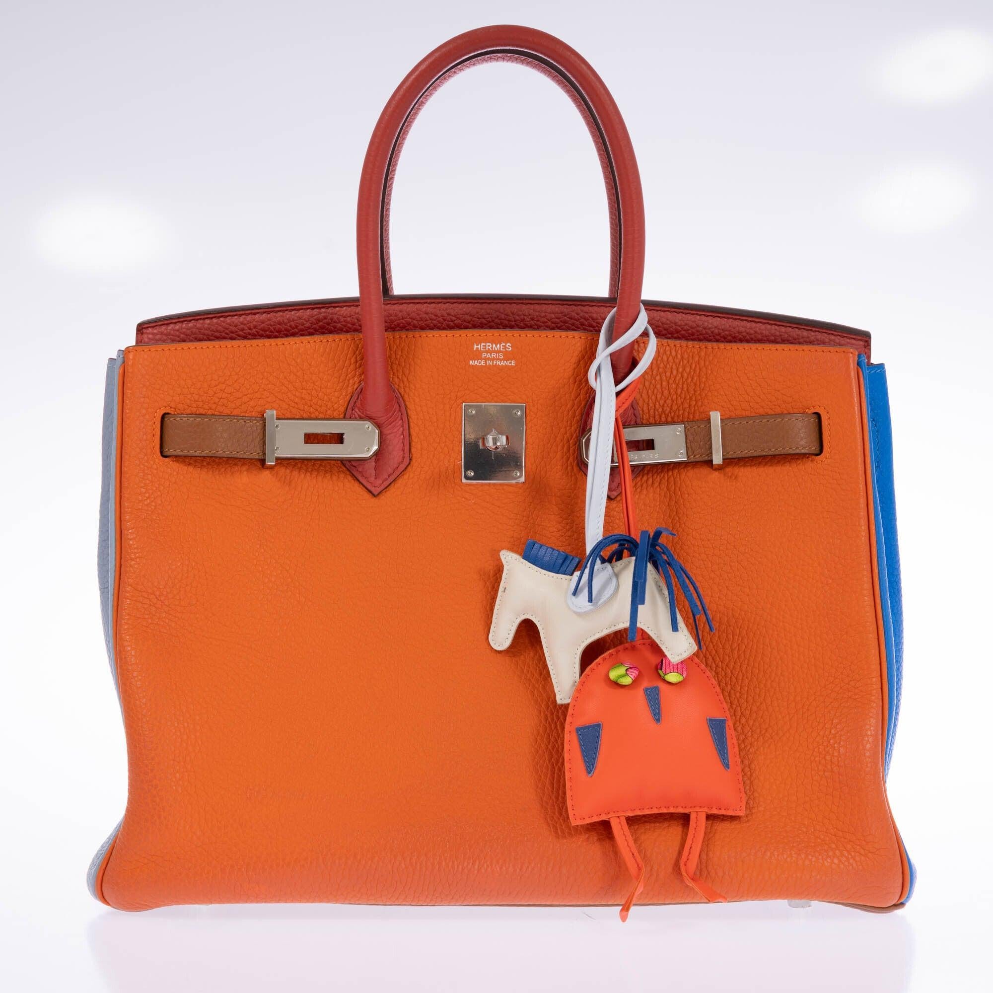 Hermès Birkin 35 Arlequin Clémence Palladium Hardware