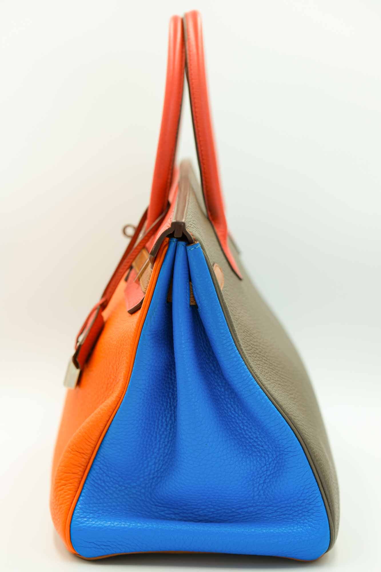 Hermès Birkin 35 Arlequin Clémence Palladium Hardware