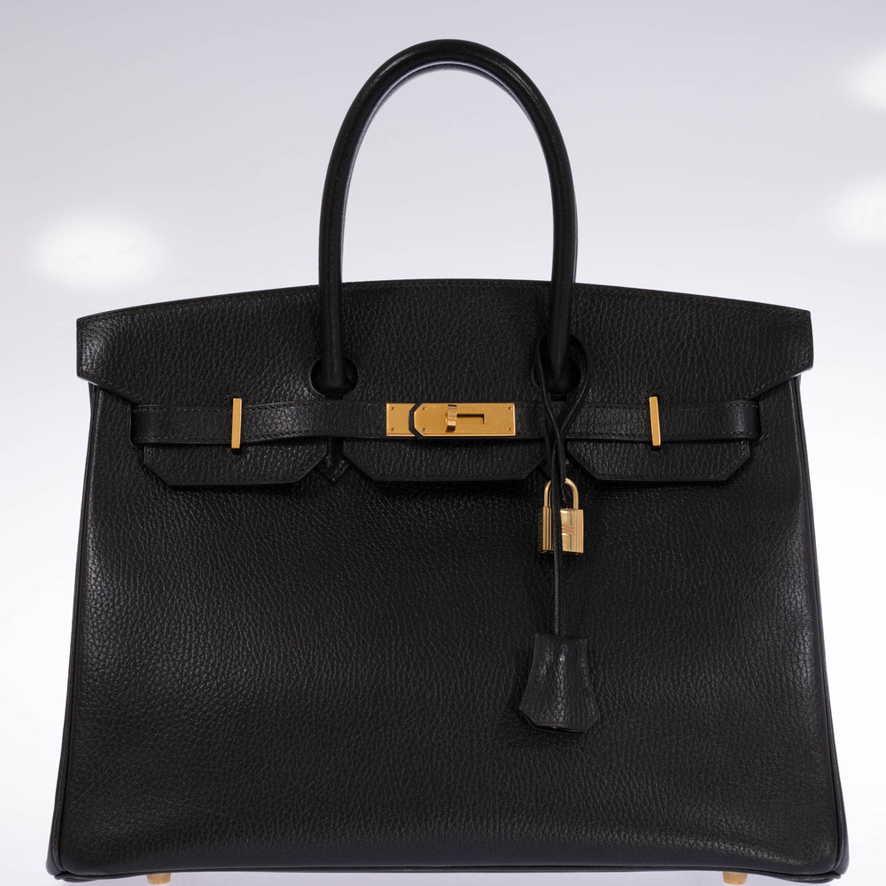 Hermès Birkin 35 Black Ardennes Gold Hardware