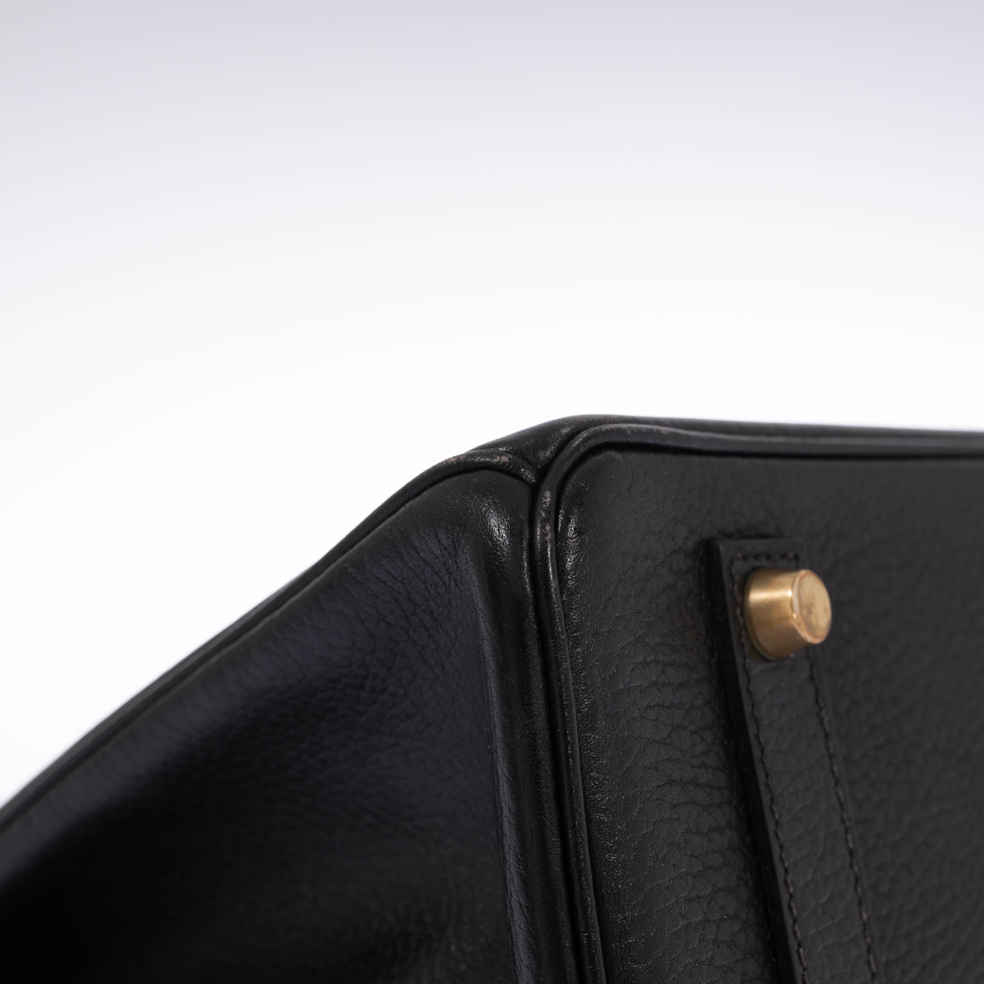 Hermès Birkin 35 Black Ardennes Gold Hardware