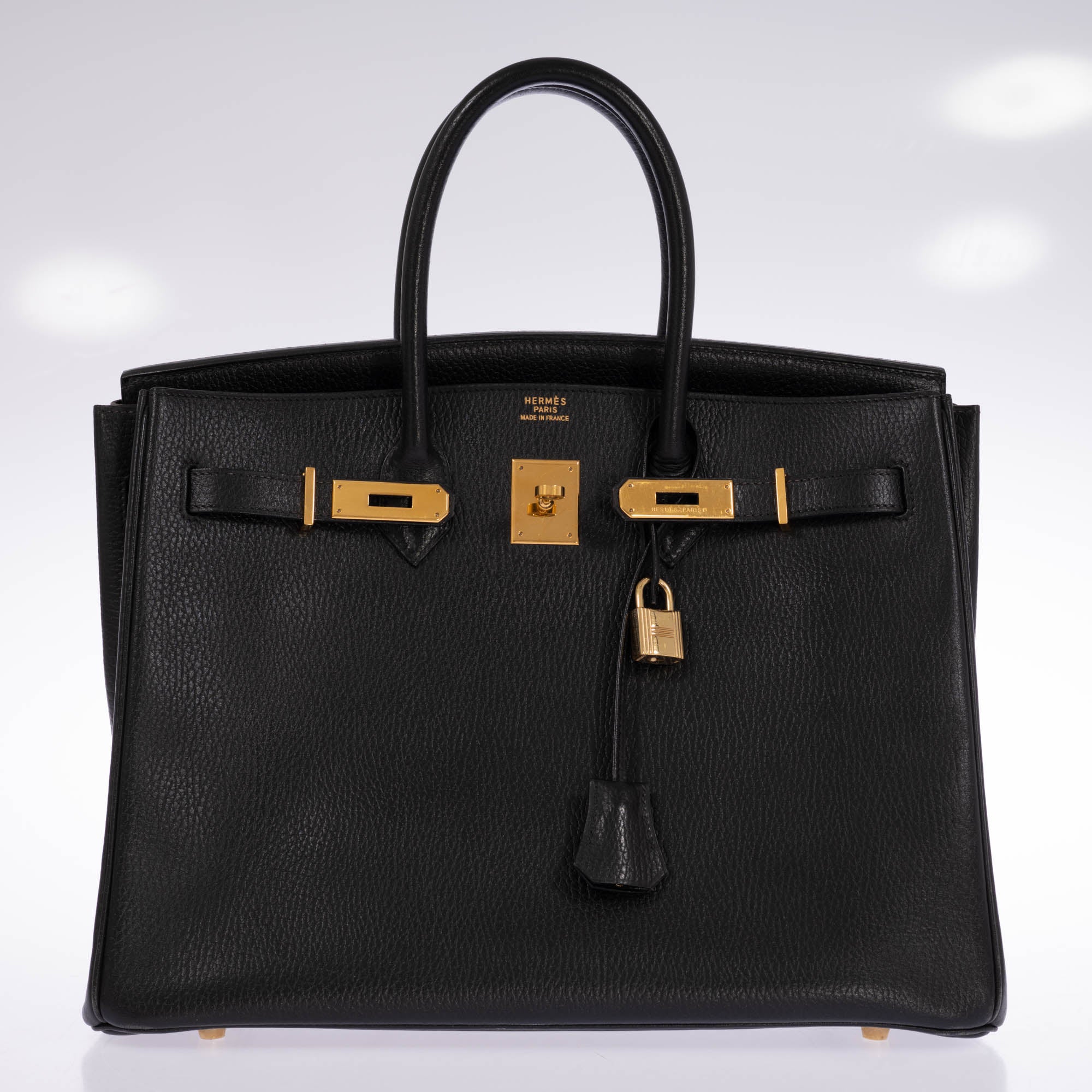 Hermès Birkin 35 Black Ardennes Gold Hardware