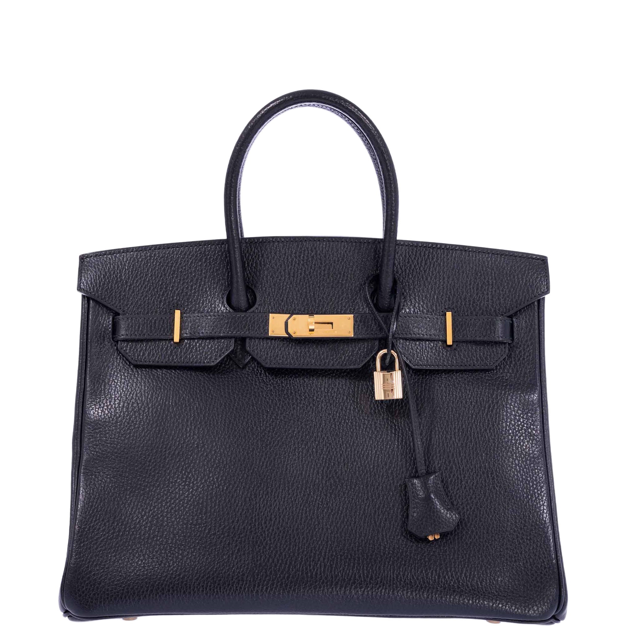 Hermès Birkin 35 Black Ardennes Gold Hardware