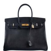 Hermes Birkin 35 Black Ardenne Gold Hardware Preloved Pristine