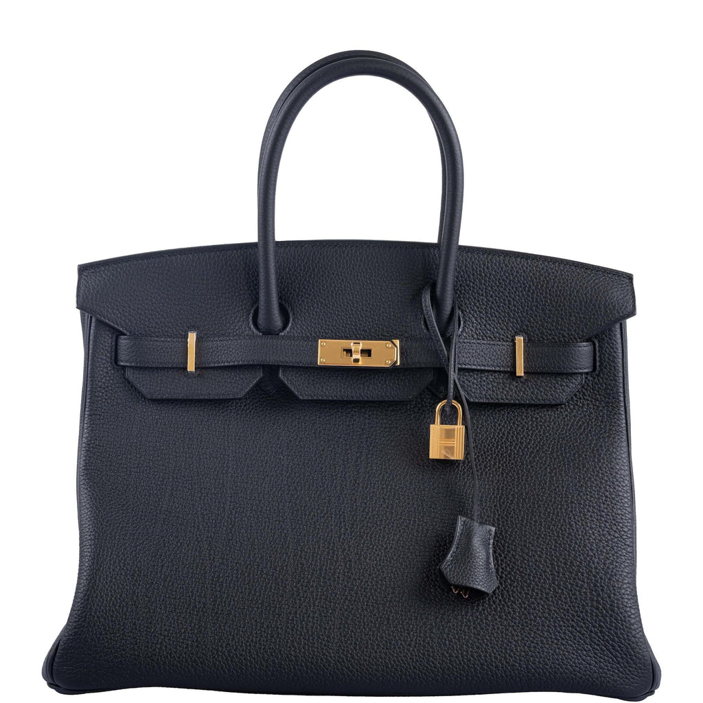 Hermes Black Togo Leather Gold Hardware Birkin 35 Bag Hermes