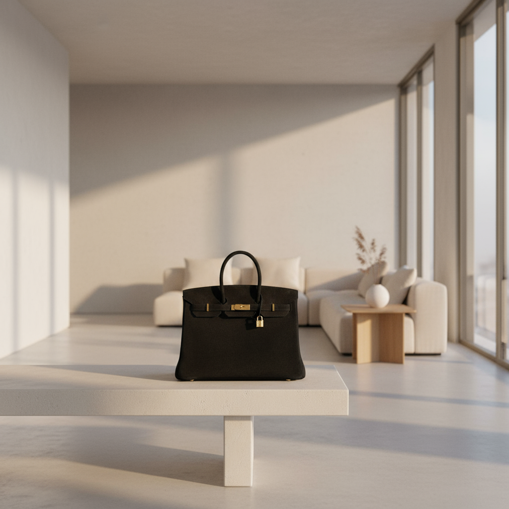 Hermès Birkin 35 Black Veau Velours Suede Gold Hardware