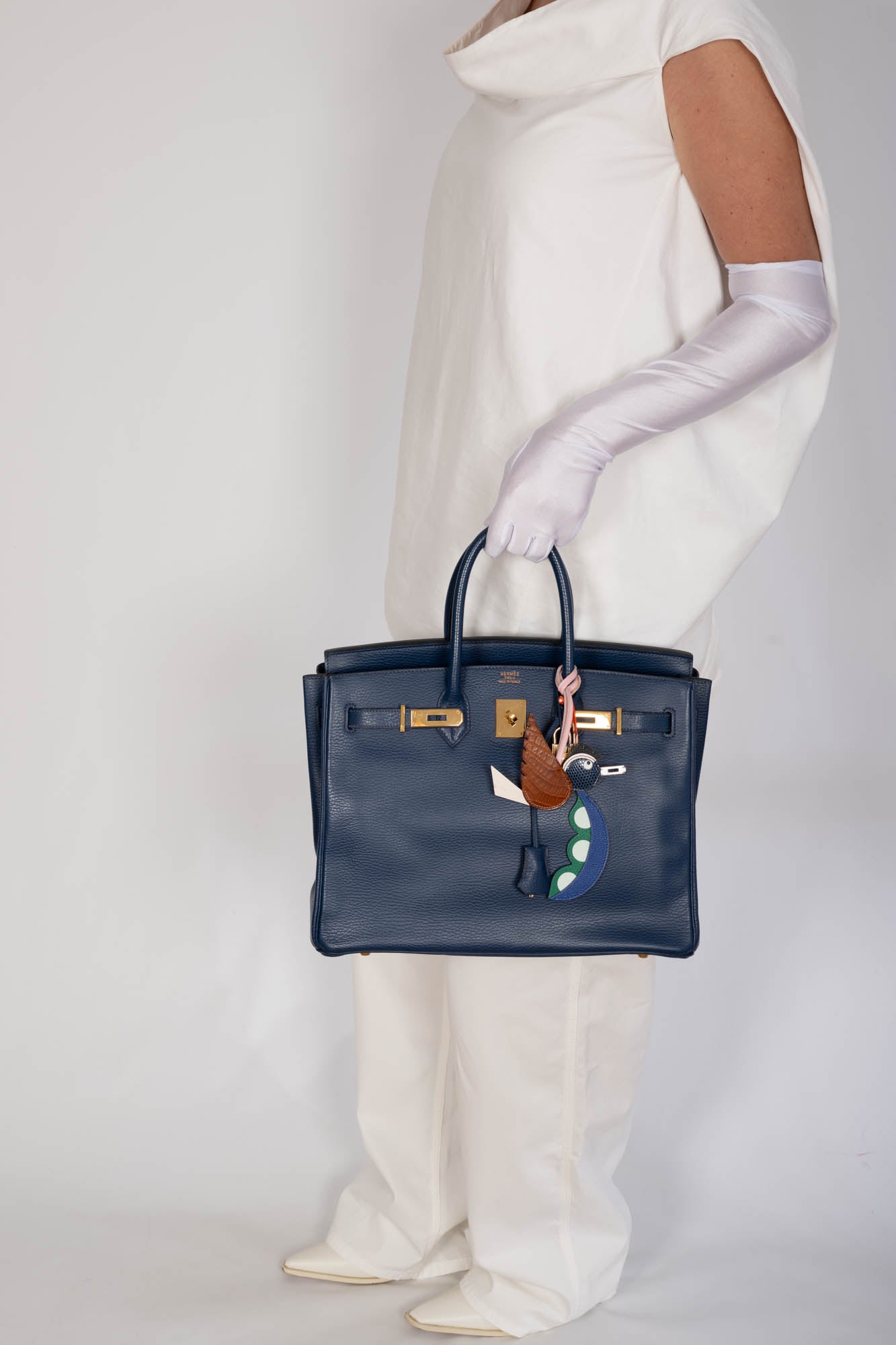 Hermes Birkin 35 Blue Saphire Ardennes leather Gold Hardware