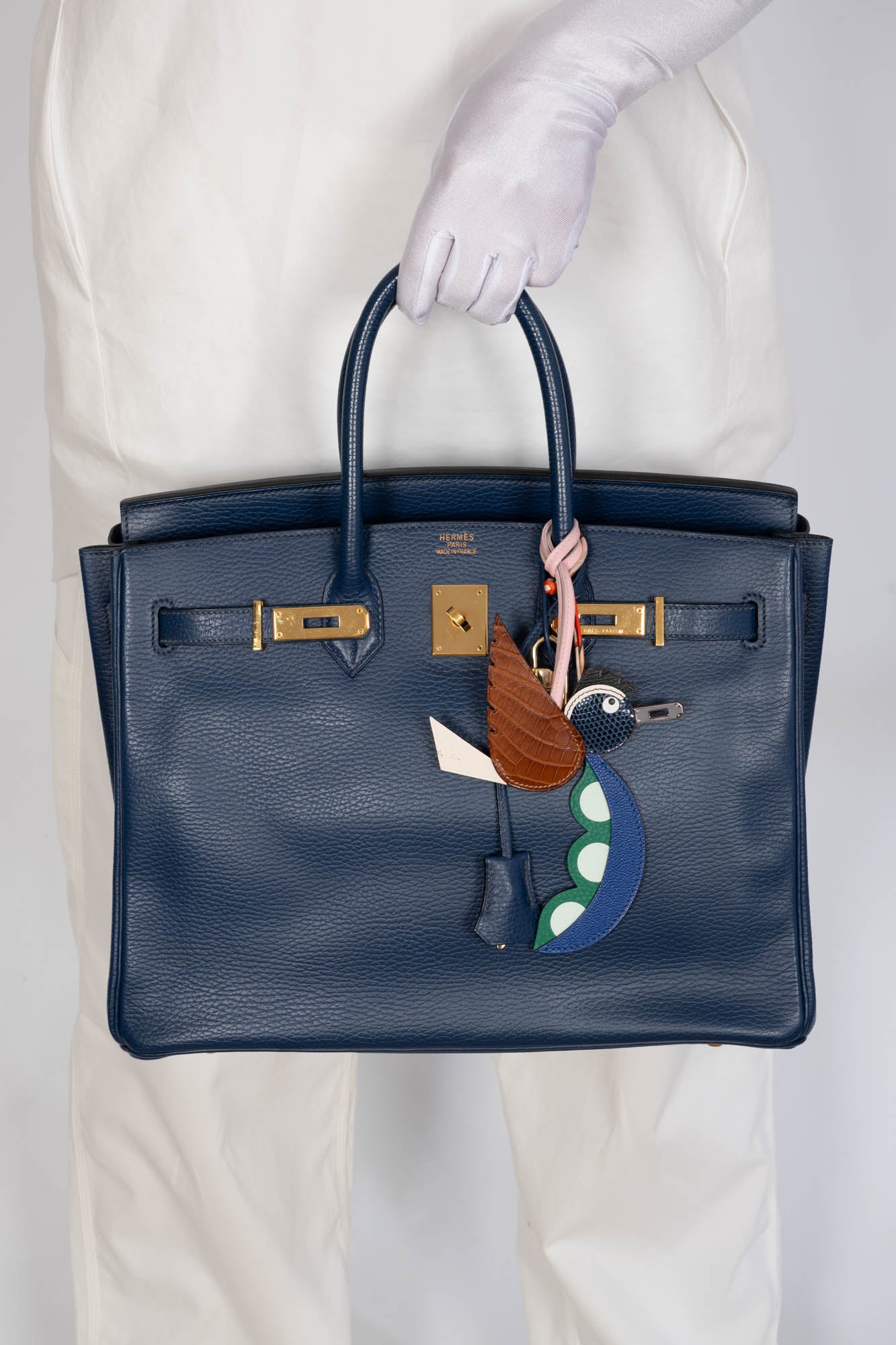 Hermes Birkin 35 Blue Saphire Ardennes leather Gold Hardware