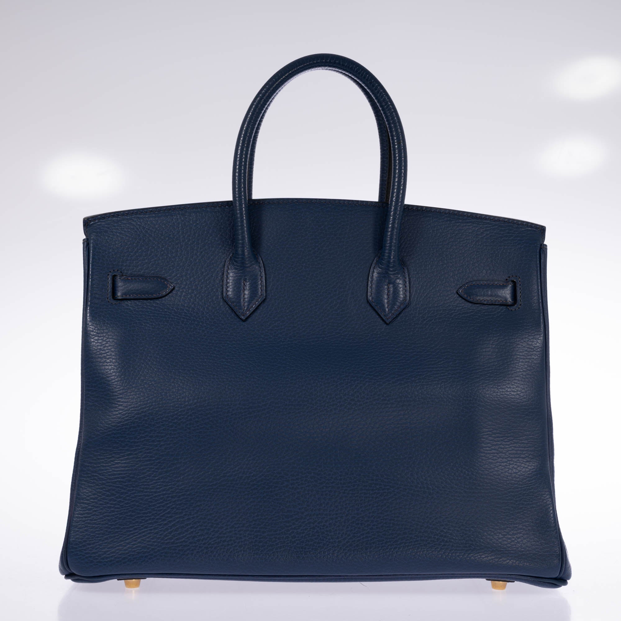 Hermes Birkin 35 Blue Saphire Ardennes leather Gold Hardware