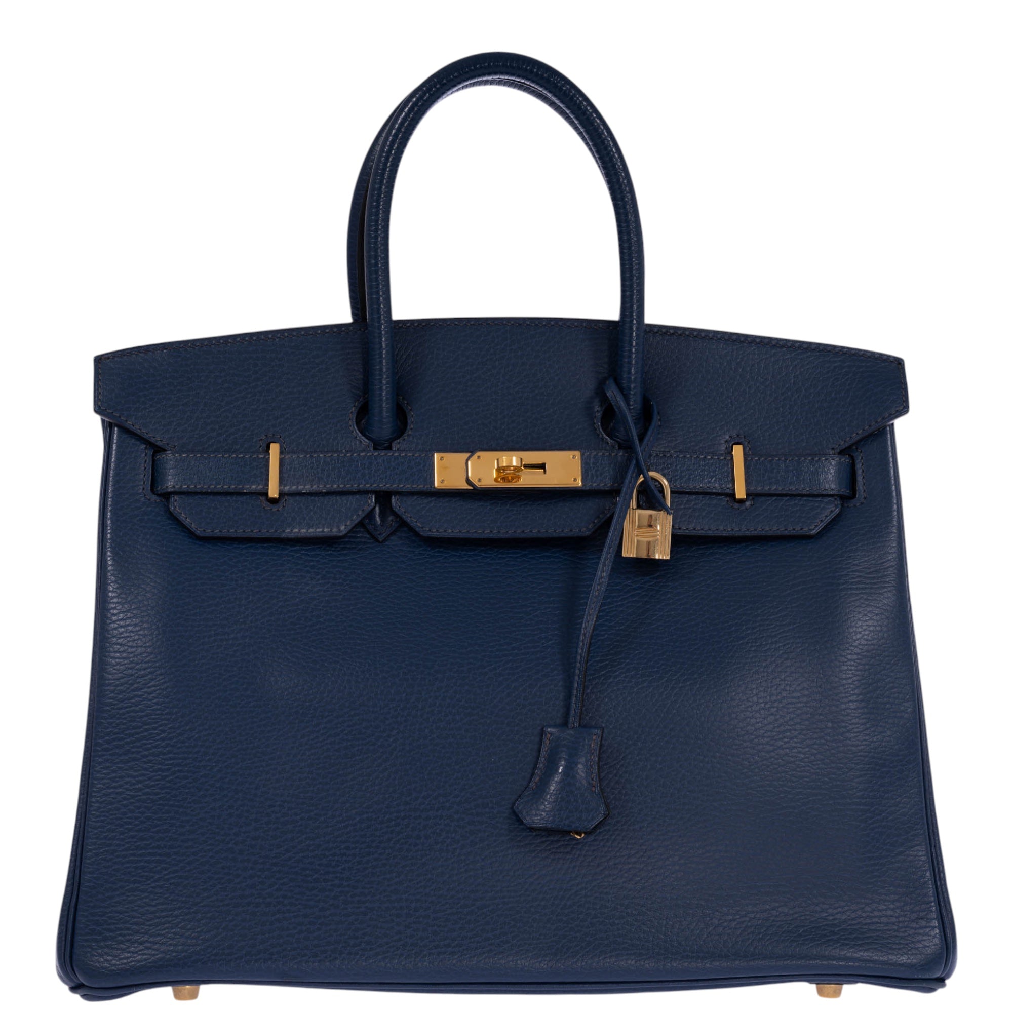 Hermes Birkin 35 Blue Saphire Ardennes leather Gold Hardware