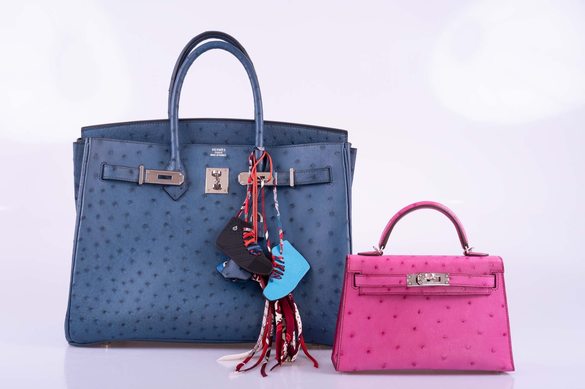 Hermès Birkin 35 Blue Roi Ostrich Palladium Hardware