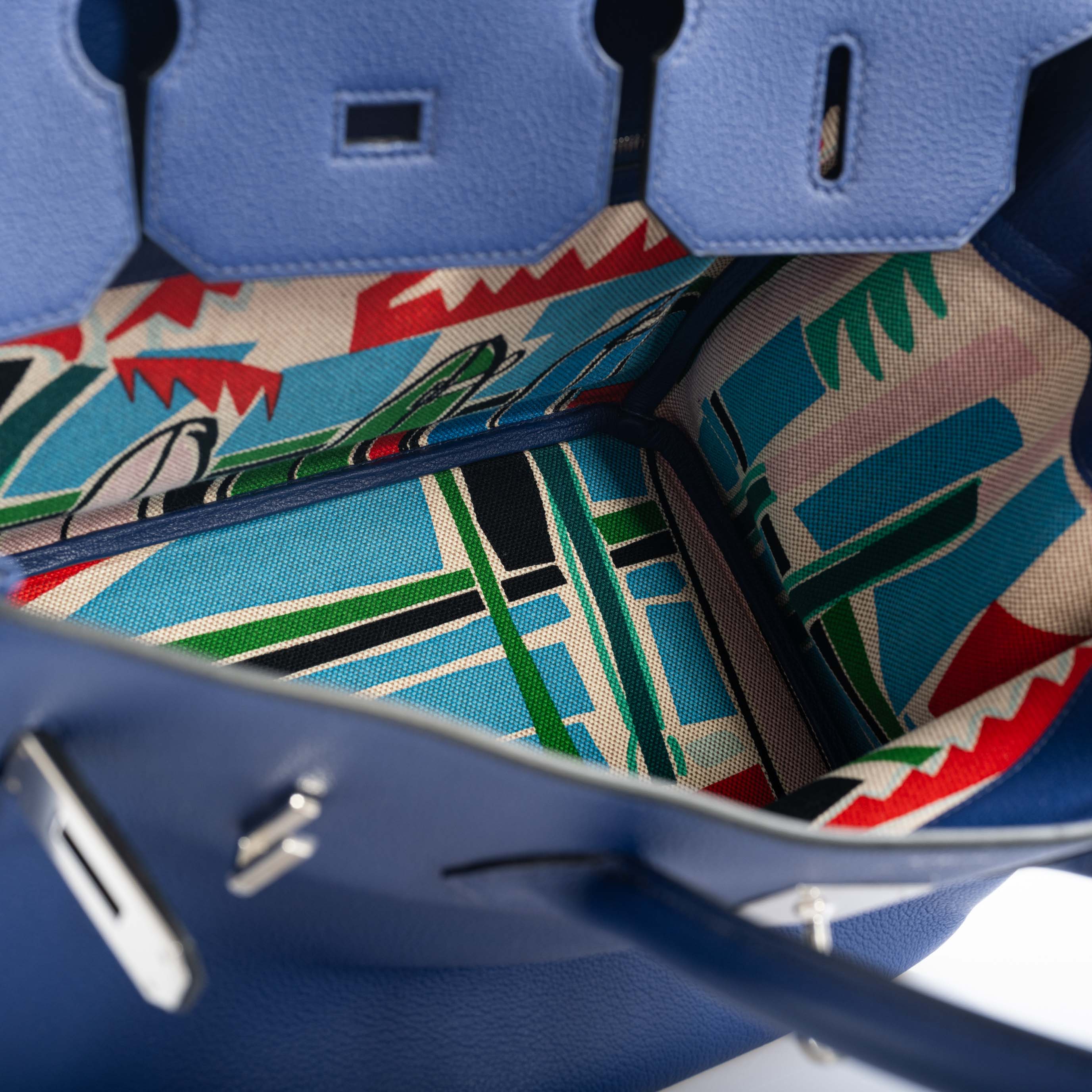Hermès Birkin 35 Blue Saphir Novillo "Sea, Surf and Fun" Interior Palladium Hardware