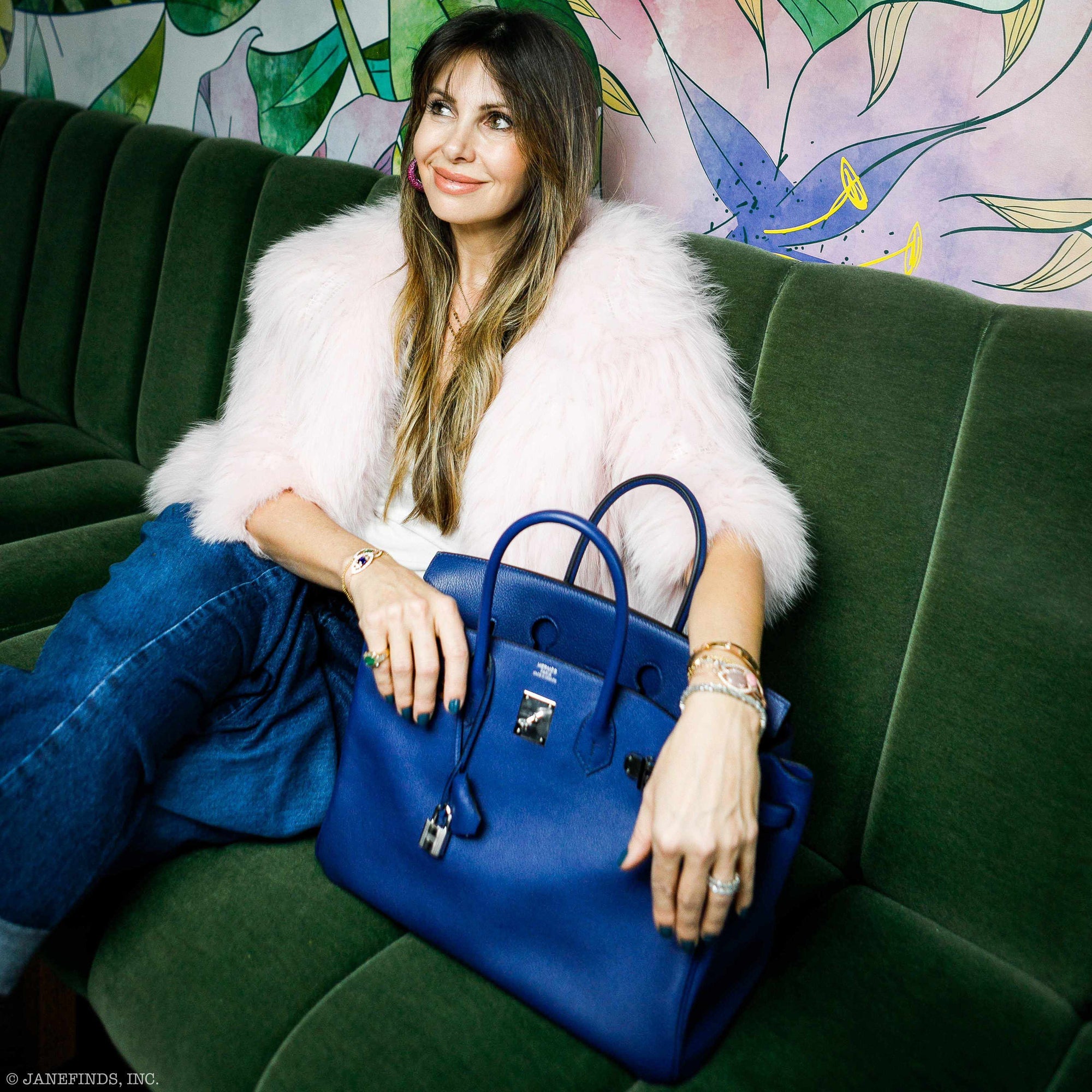 Hermès Birkin 35 Blue Saphir Novillo "Sea, Surf and Fun" Interior Palladium Hardware